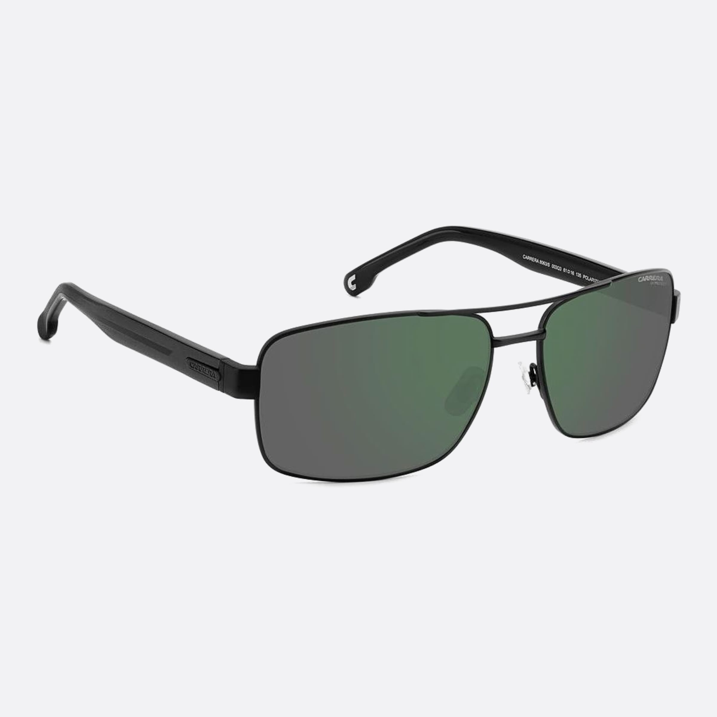 Carrera 61mm Carrera Black Pilot Men Sunglasses - Detail View