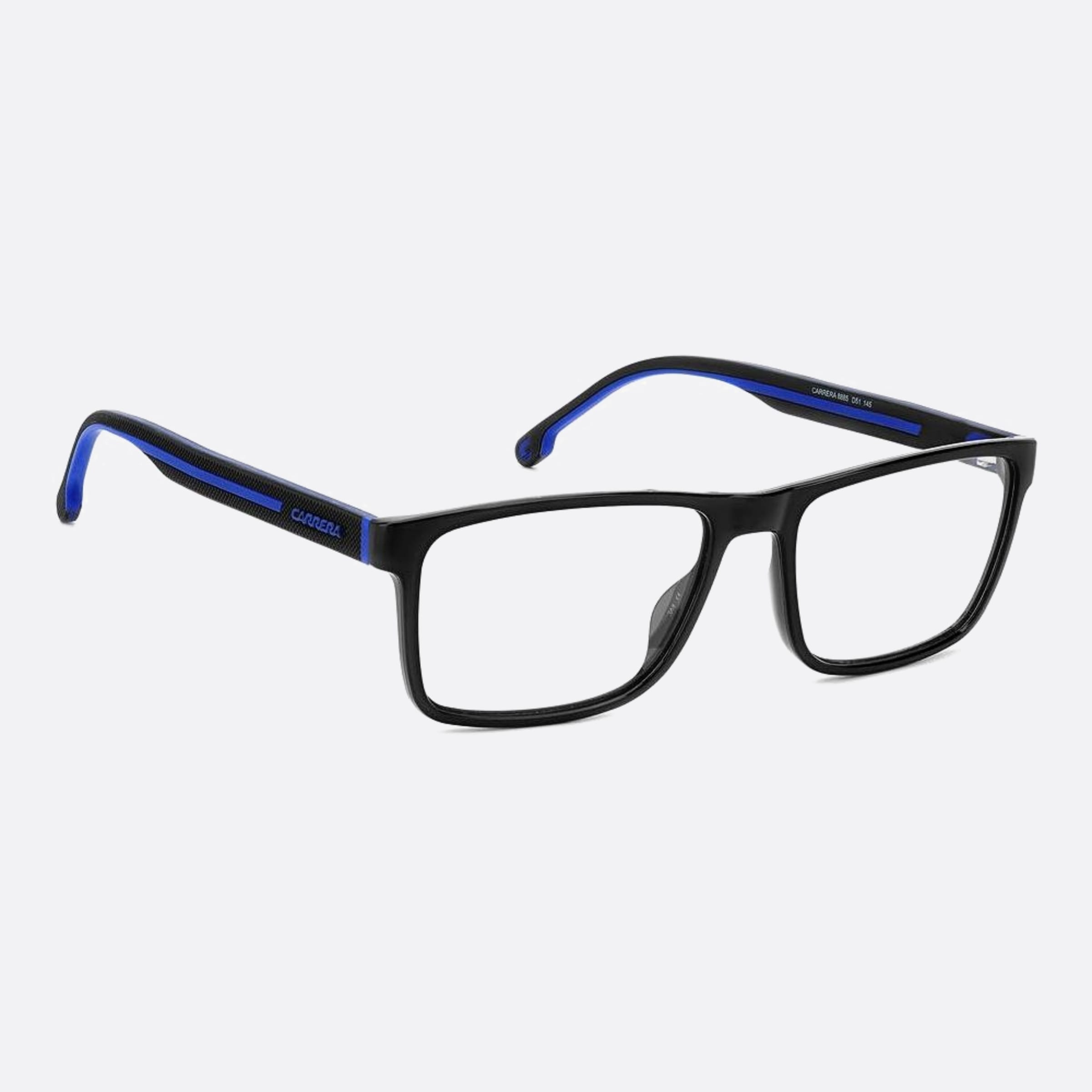 Carrera 56mm Carrera D51 Black Geometric Men Eyeglasses - Detail View
