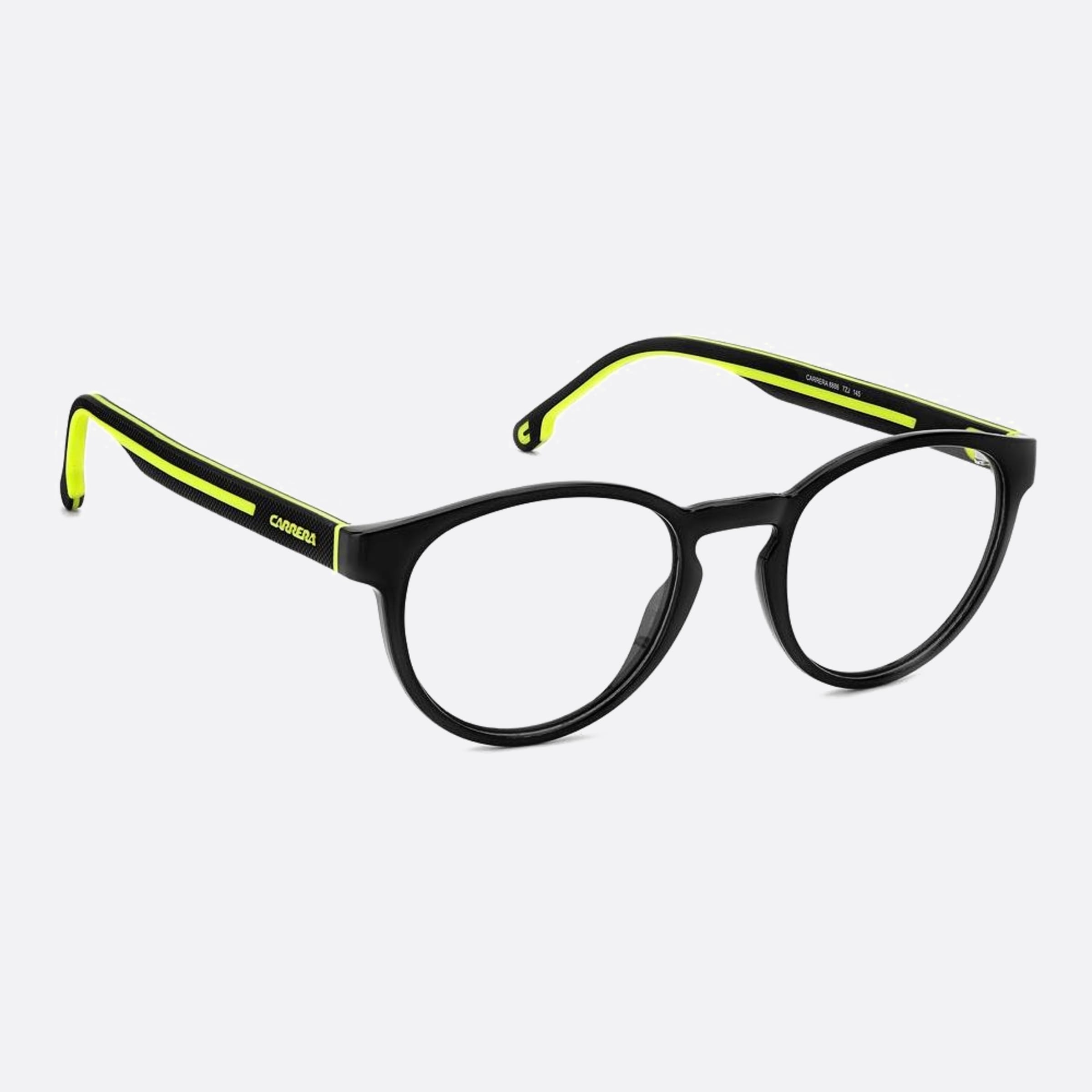 Carrera 50mm Carrera 7zj Black Round Men Eyeglasses - Detail View