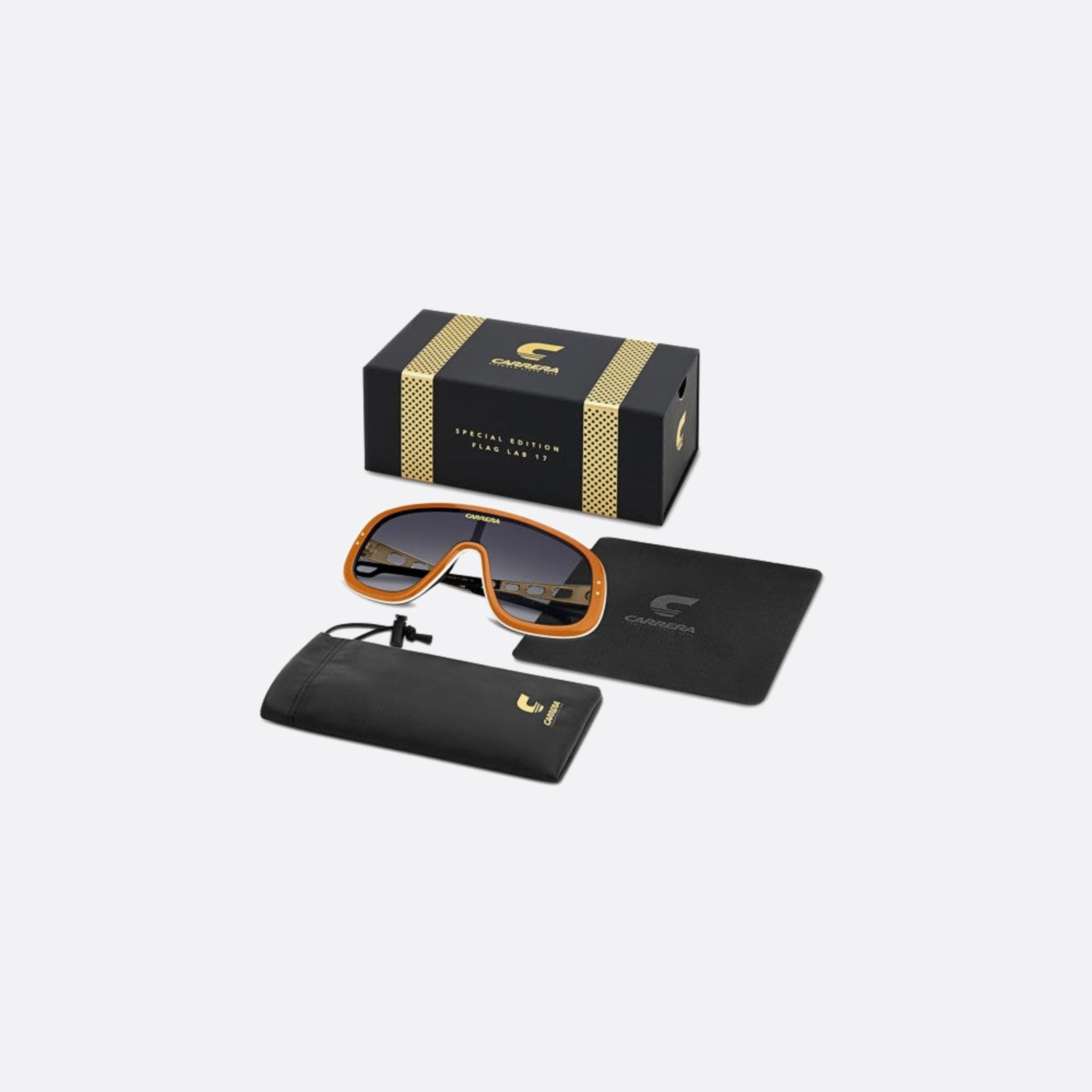 Carrera 99mm Flaglab Special Edition C3e Orange Shield Men Sunglasses - Lifestyle Shot