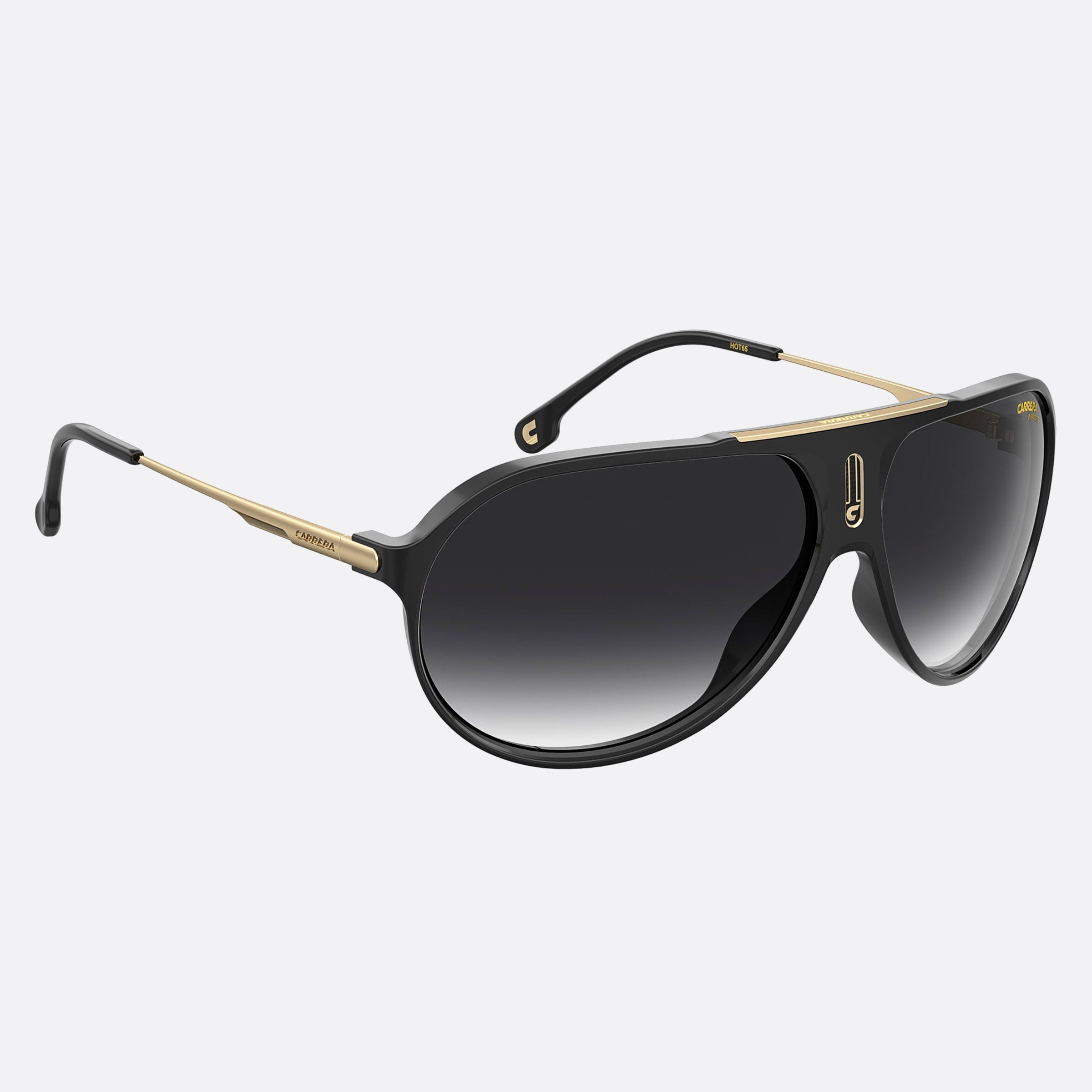 Carrera 63mm Hot65 Black Pilot Unisex Sunglasses - Detail View