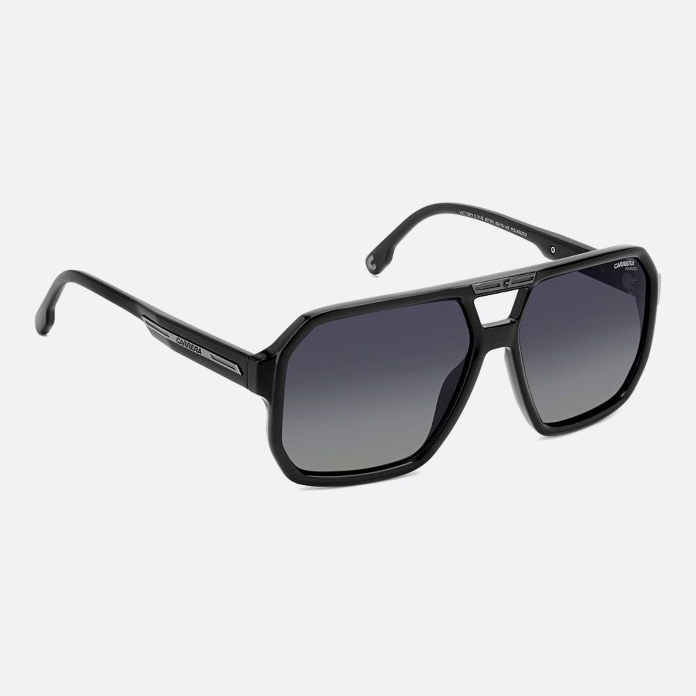 Carrera 60mm Victory Black Squared Polarized Men Sunglasses - Detail View
