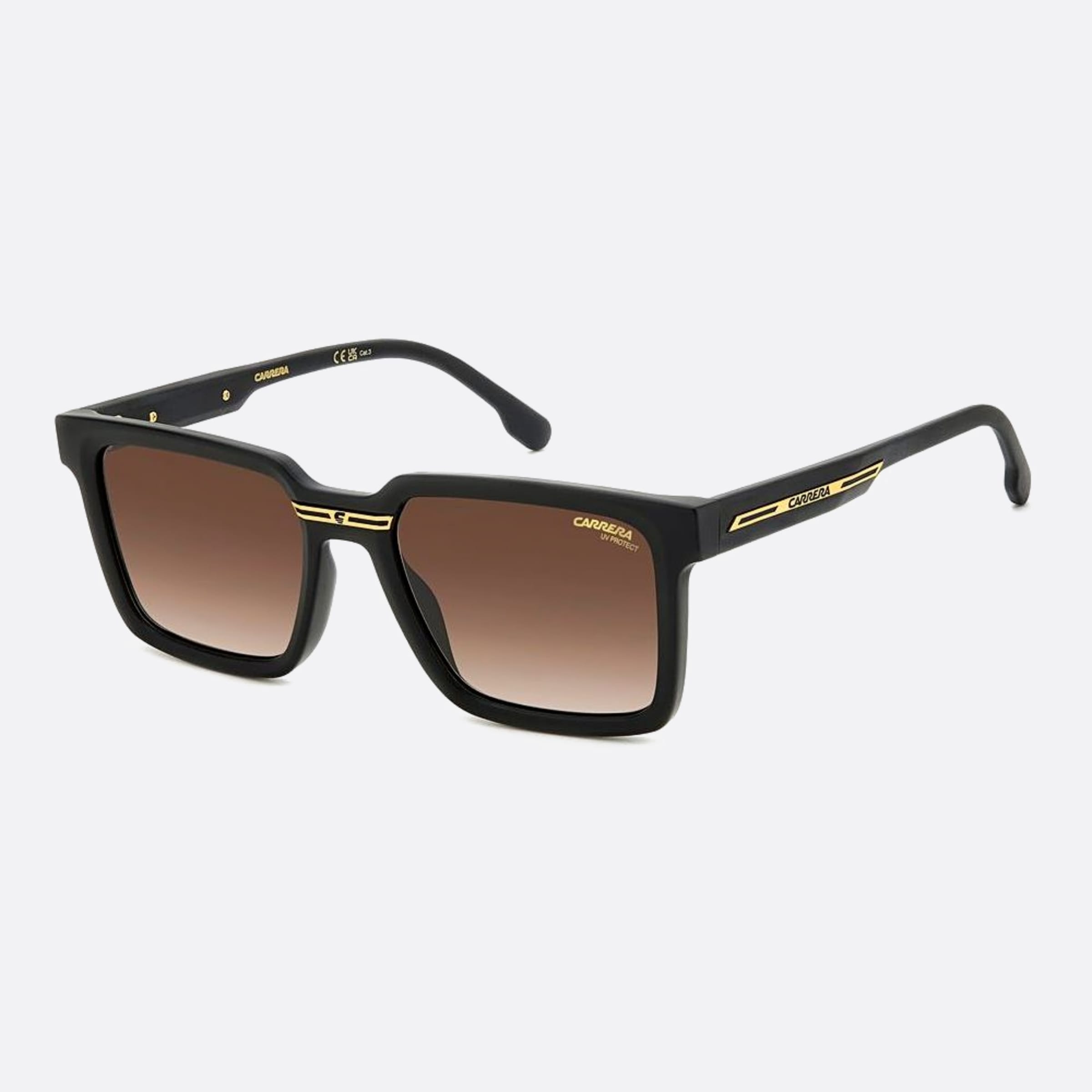 Carrera 54mm Victory Black Geometric Men Sunglasses - Side View