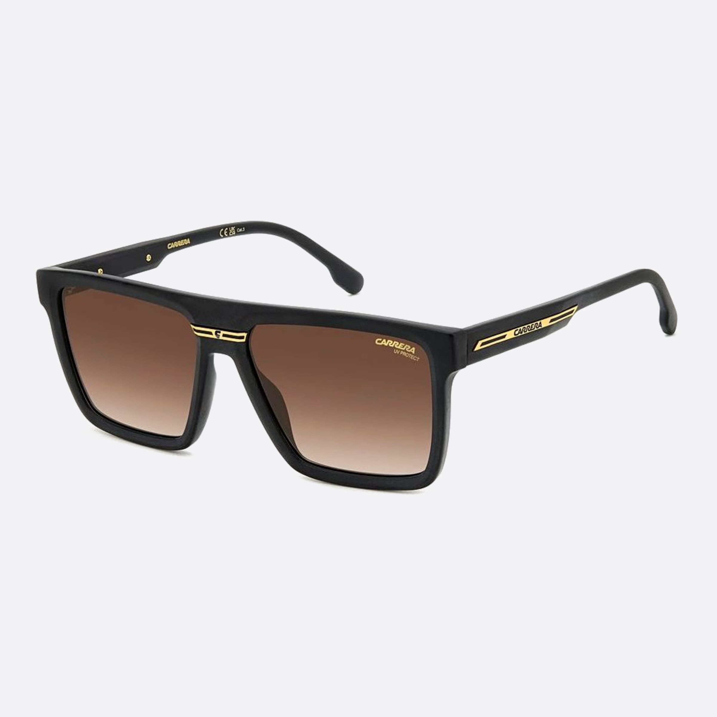 Carrera 58mm Victory Black Geometric Men Sunglasses - Side View