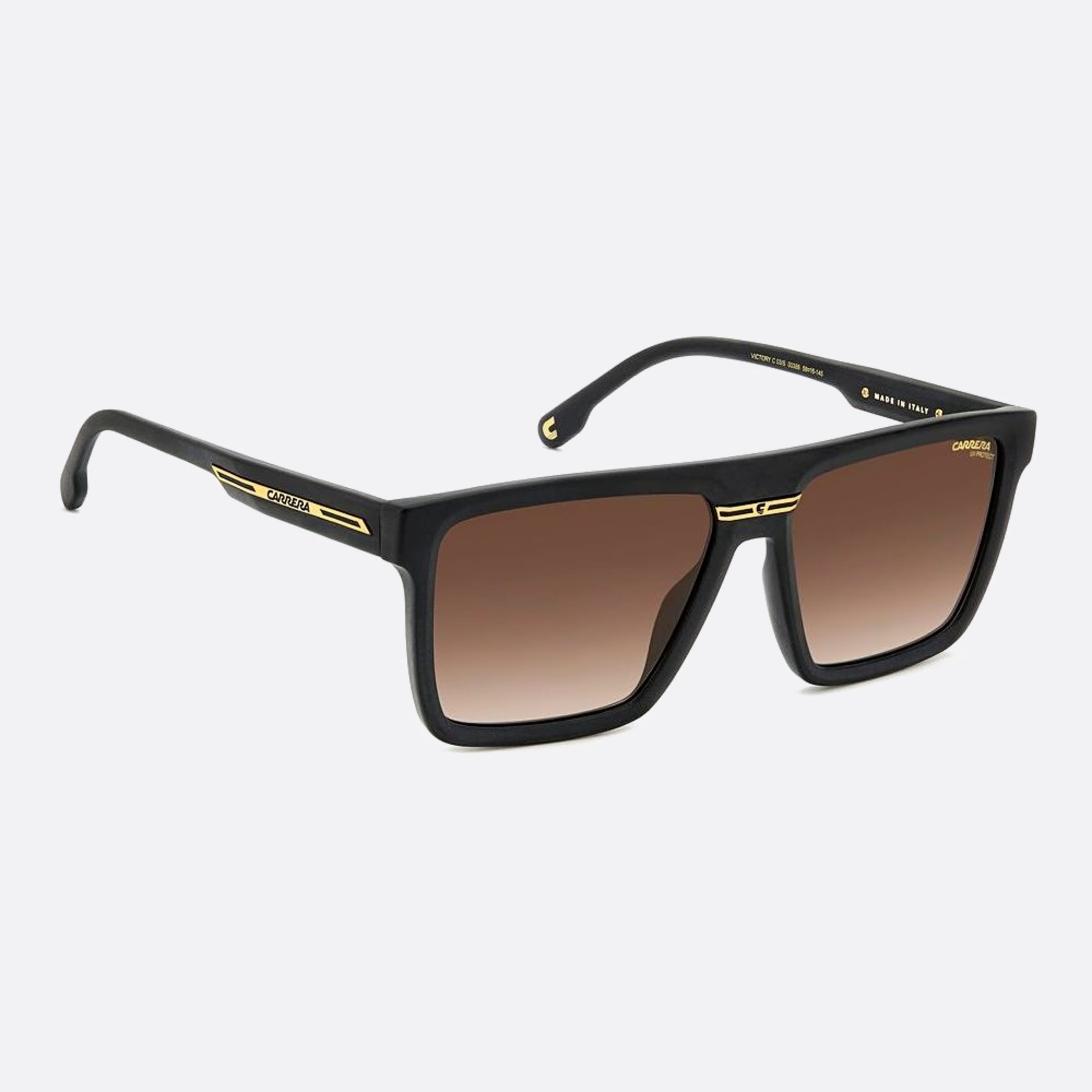 Carrera 58mm Victory Black Geometric Men Sunglasses - Detail View