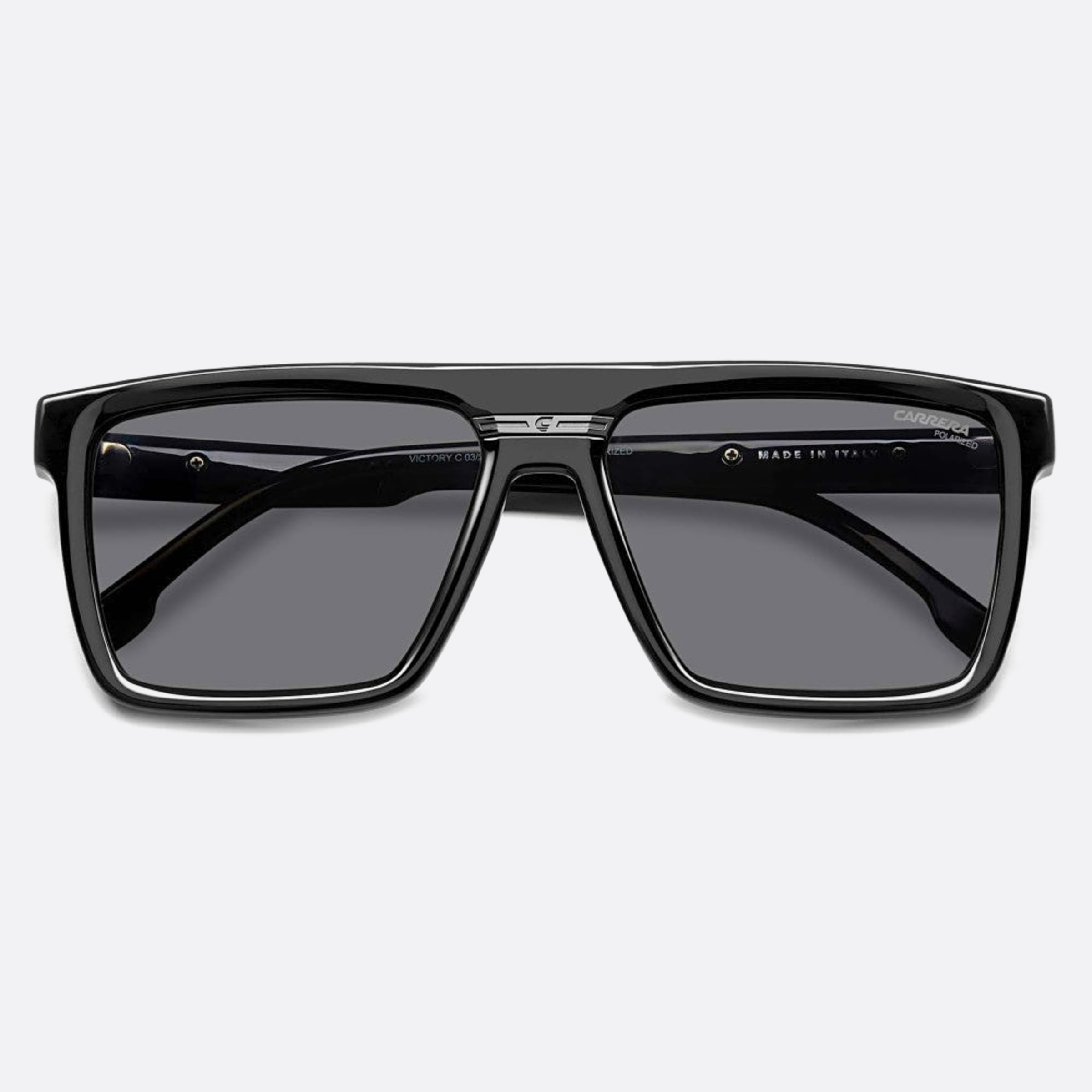 Carrera 58mm Victory Black Geometric Polarized Men Sunglasses - Detail View