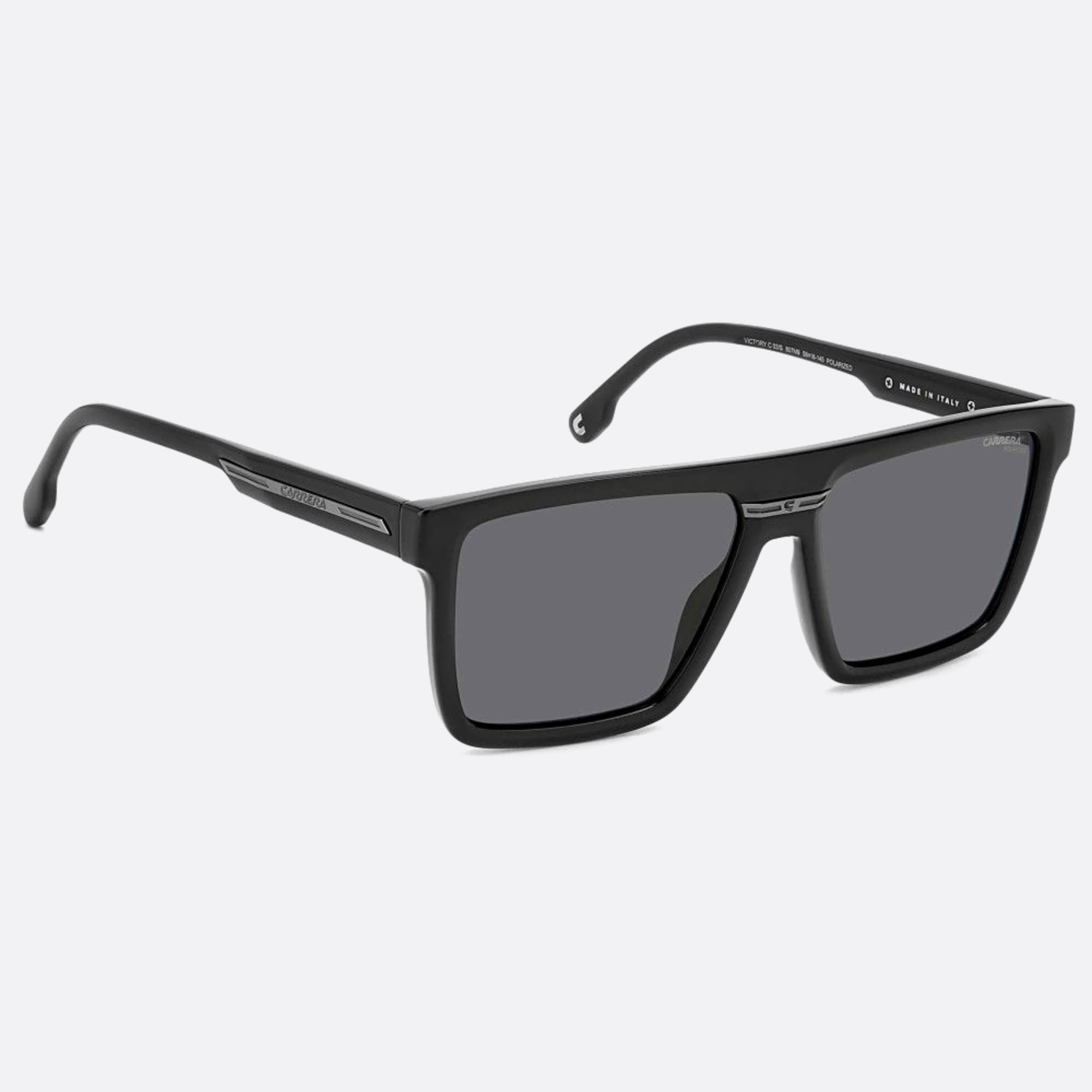 Carrera 58mm Victory Black Geometric Polarized Men Sunglasses - Additional Angle