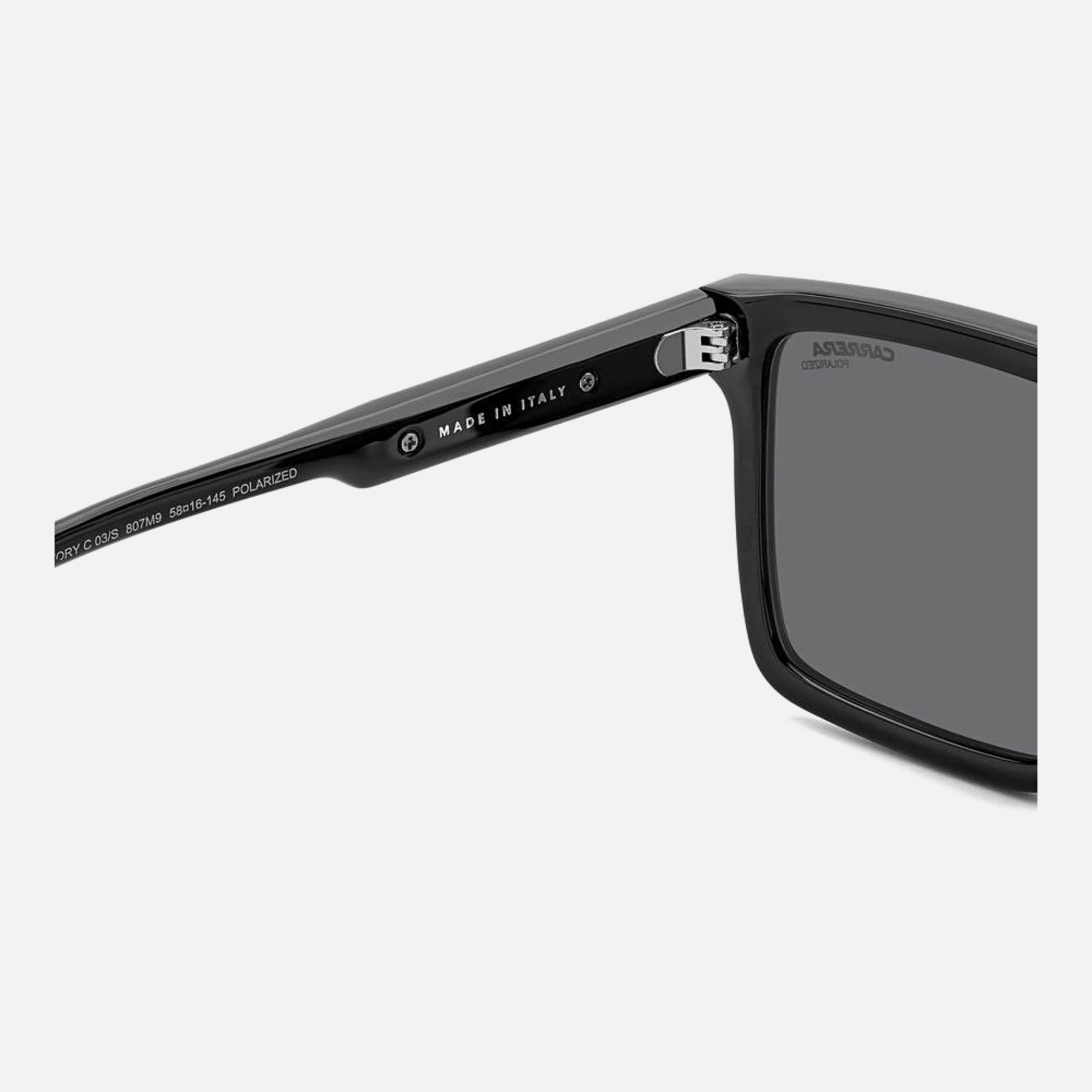 Carrera 58mm Victory Black Geometric Polarized Men Sunglasses - Additional Angle