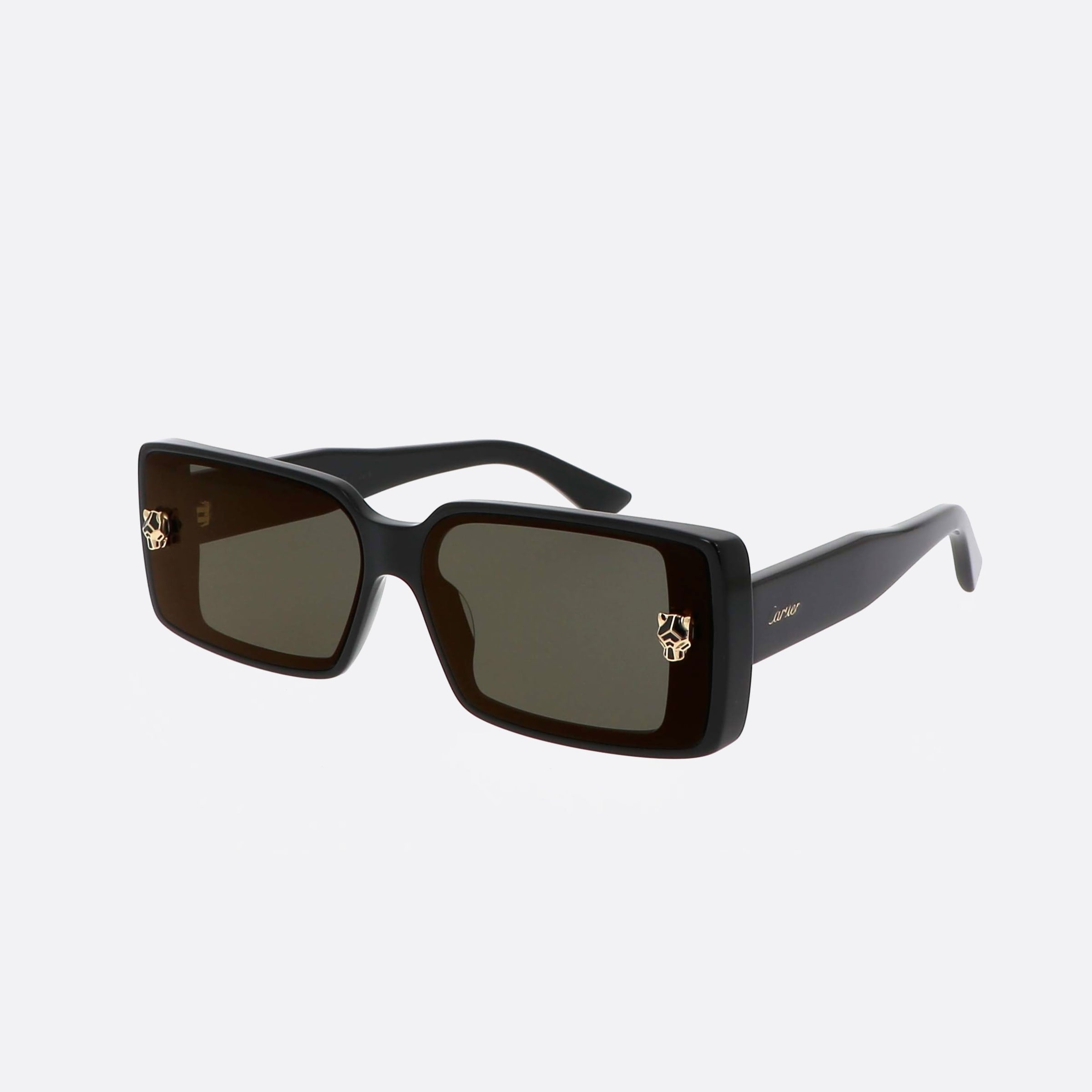 Cartier 64mm Contemporary Bgh Black Geometric Women Sunglasses - Main View