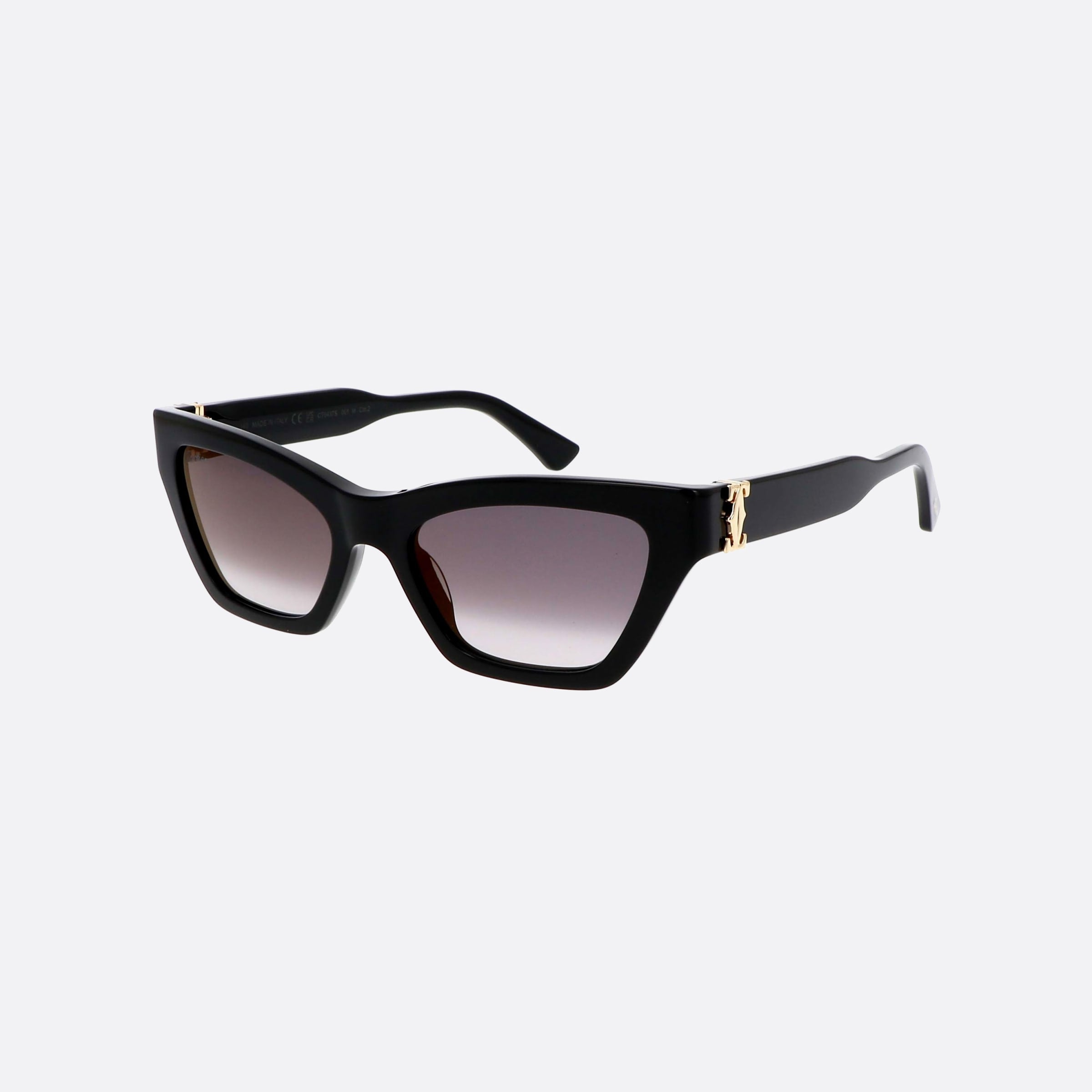 Cartier 53mm Contemporary Gold Cat Eye Women Sunglasses - Main View