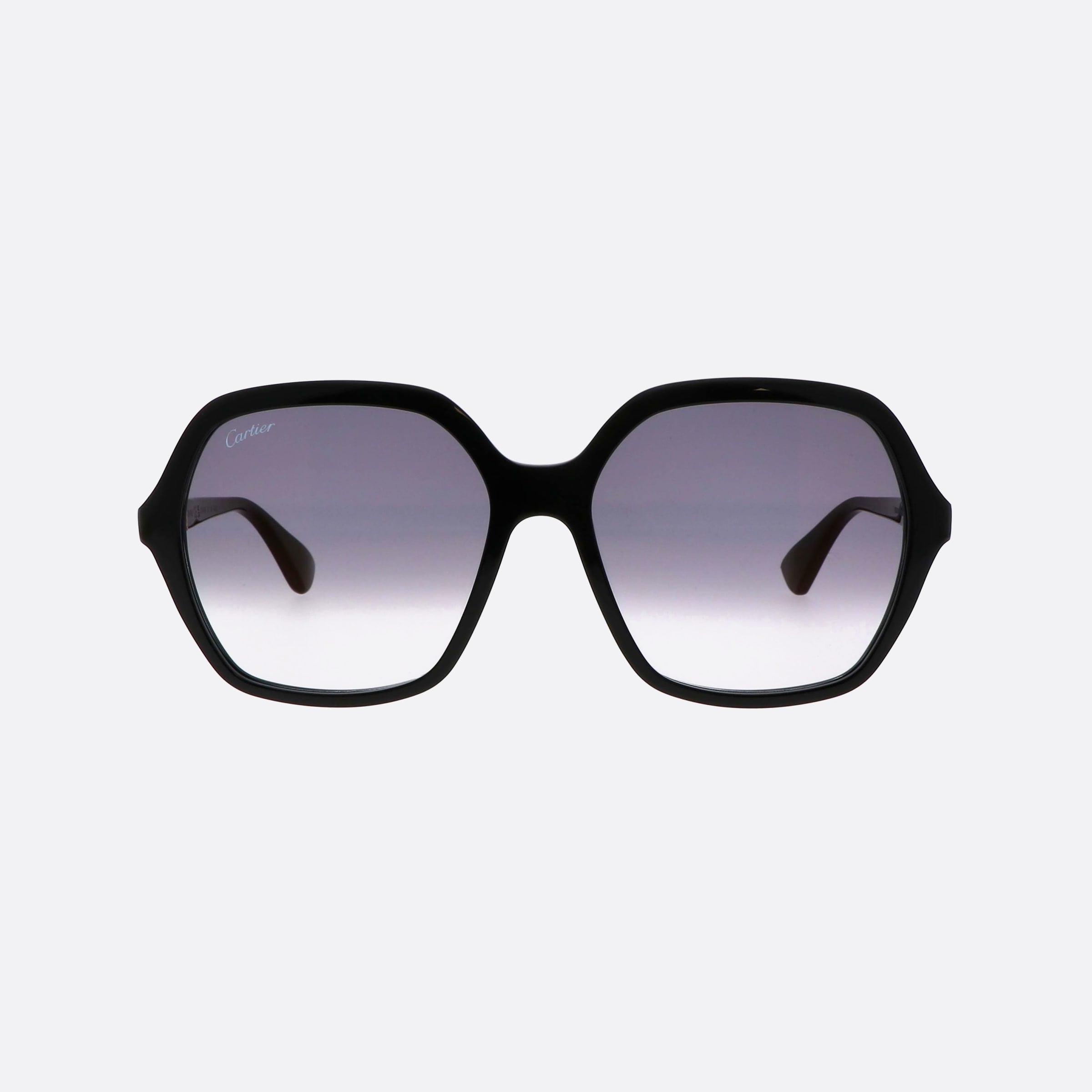 Cartier 57mm Contemporary Bgh Black Oversize Women Sunglasses - Side View
