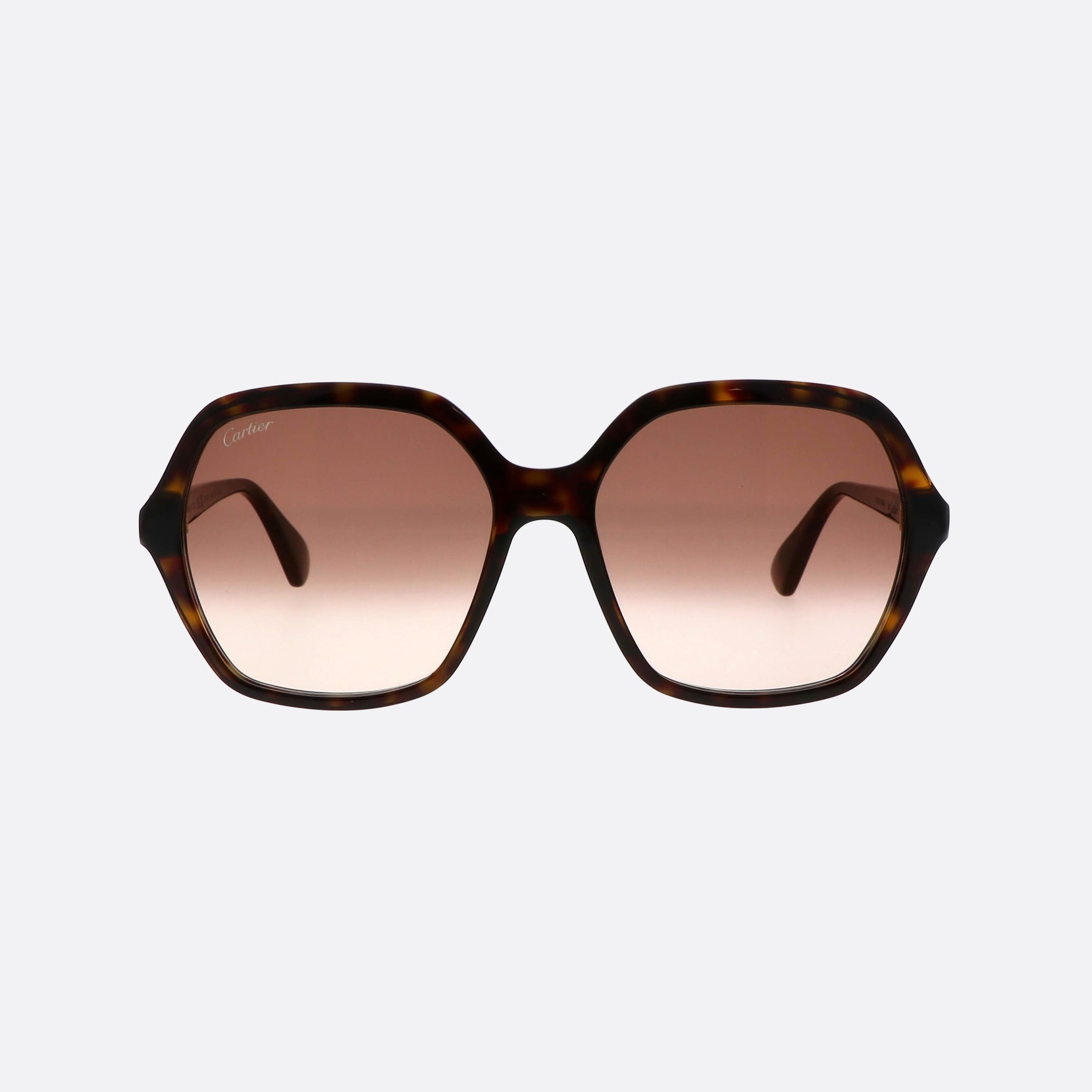 Cartier 57mm Contemporary Havana Oversize Women Sunglasses - Side View