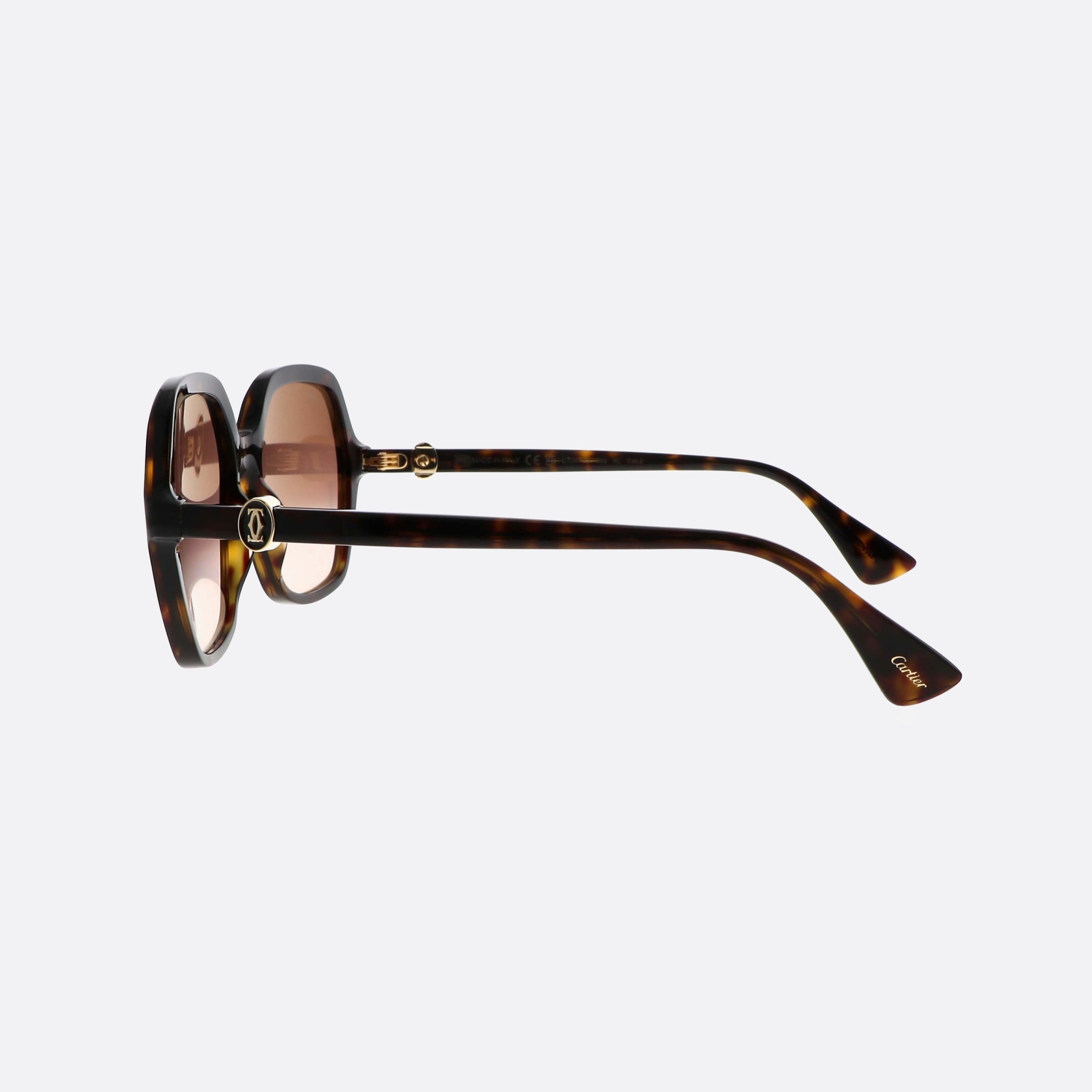 Cartier 57mm Contemporary Havana Oversize Women Sunglasses - Detail View