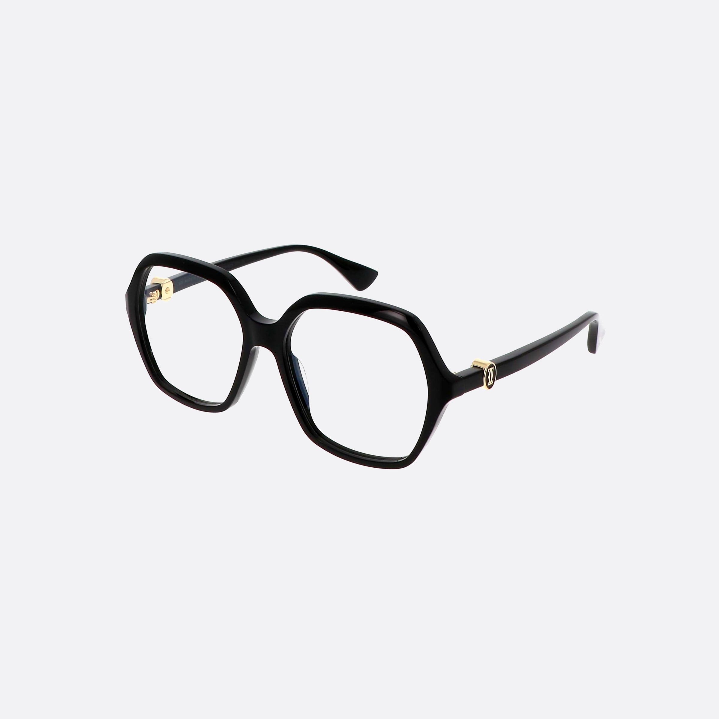 Cartier 57mm Contemporary Black Square Women Eyeglasses - Main View