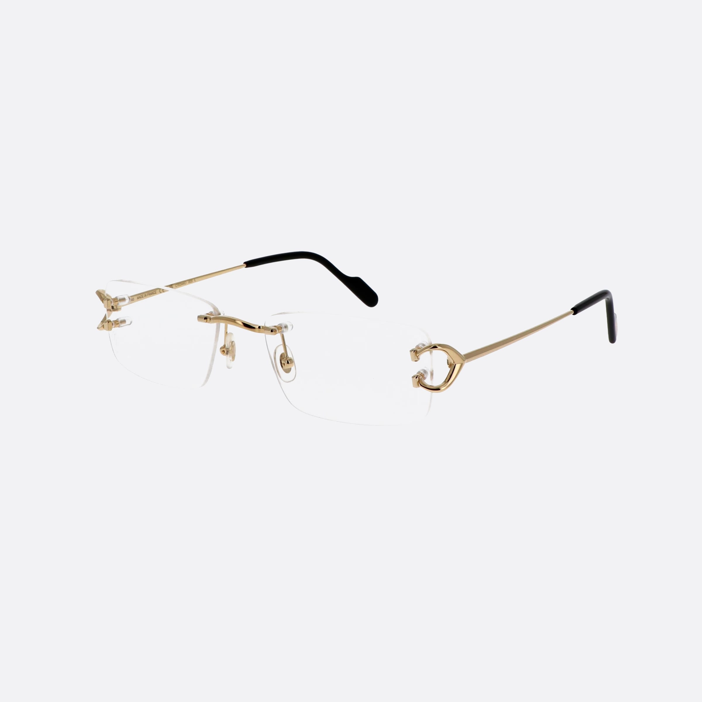 Cartier 56mm Core Range Gold Rectangle Men Eyeglasses - Main View
