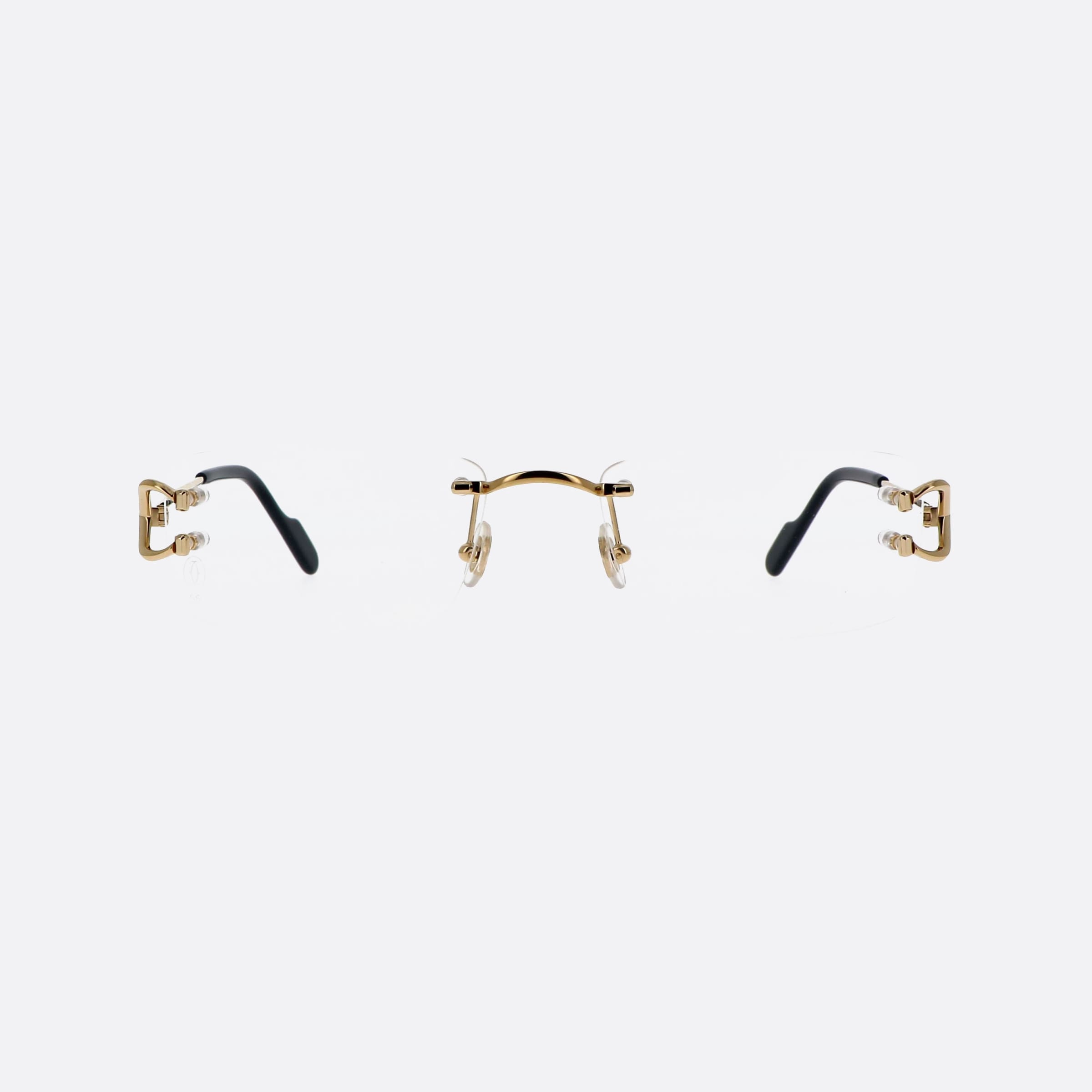 Cartier 56mm Core Range Gold Rectangle Men Eyeglasses - Side View