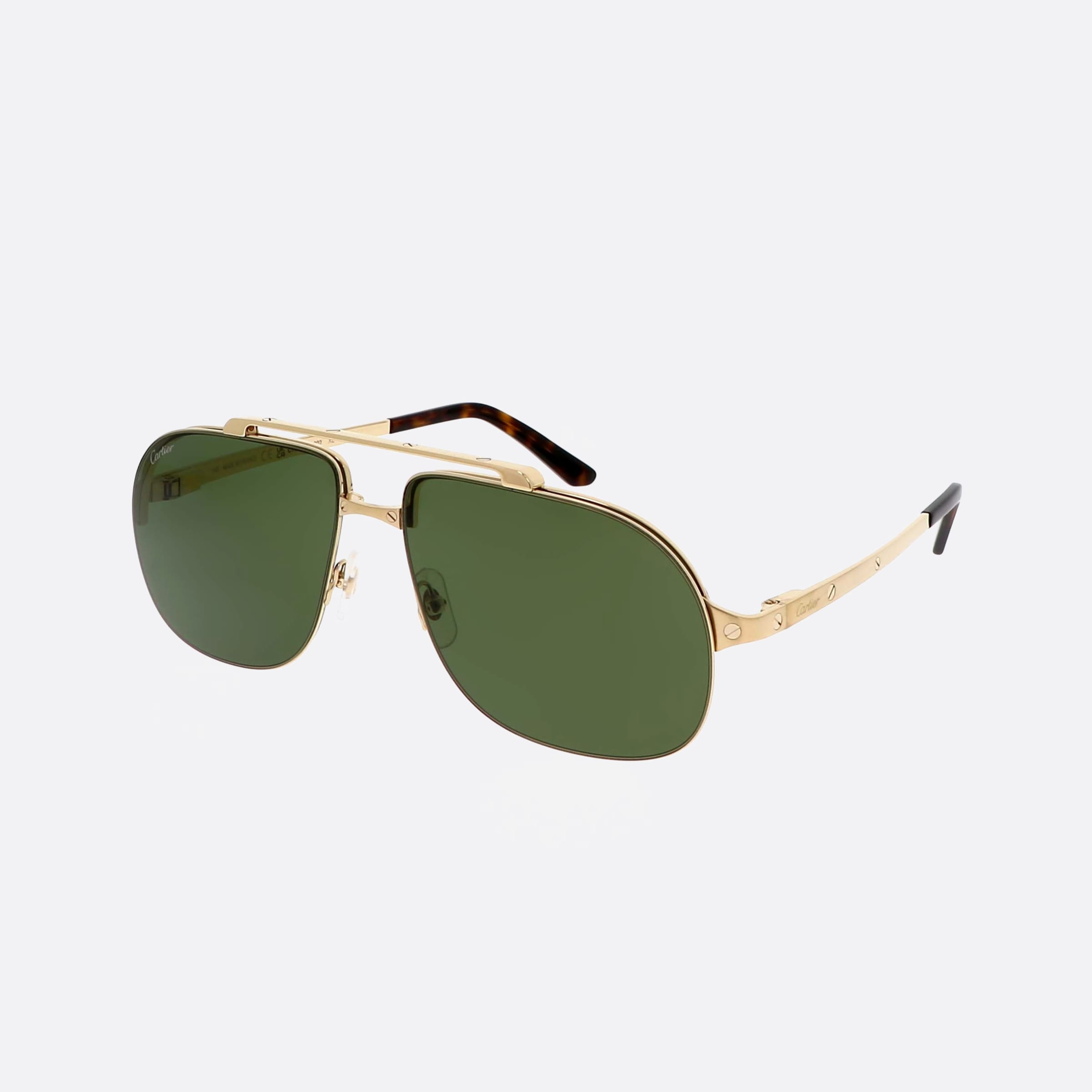 Cartier 62mm Core Range Gold Pilot Men Sunglasses - Main View