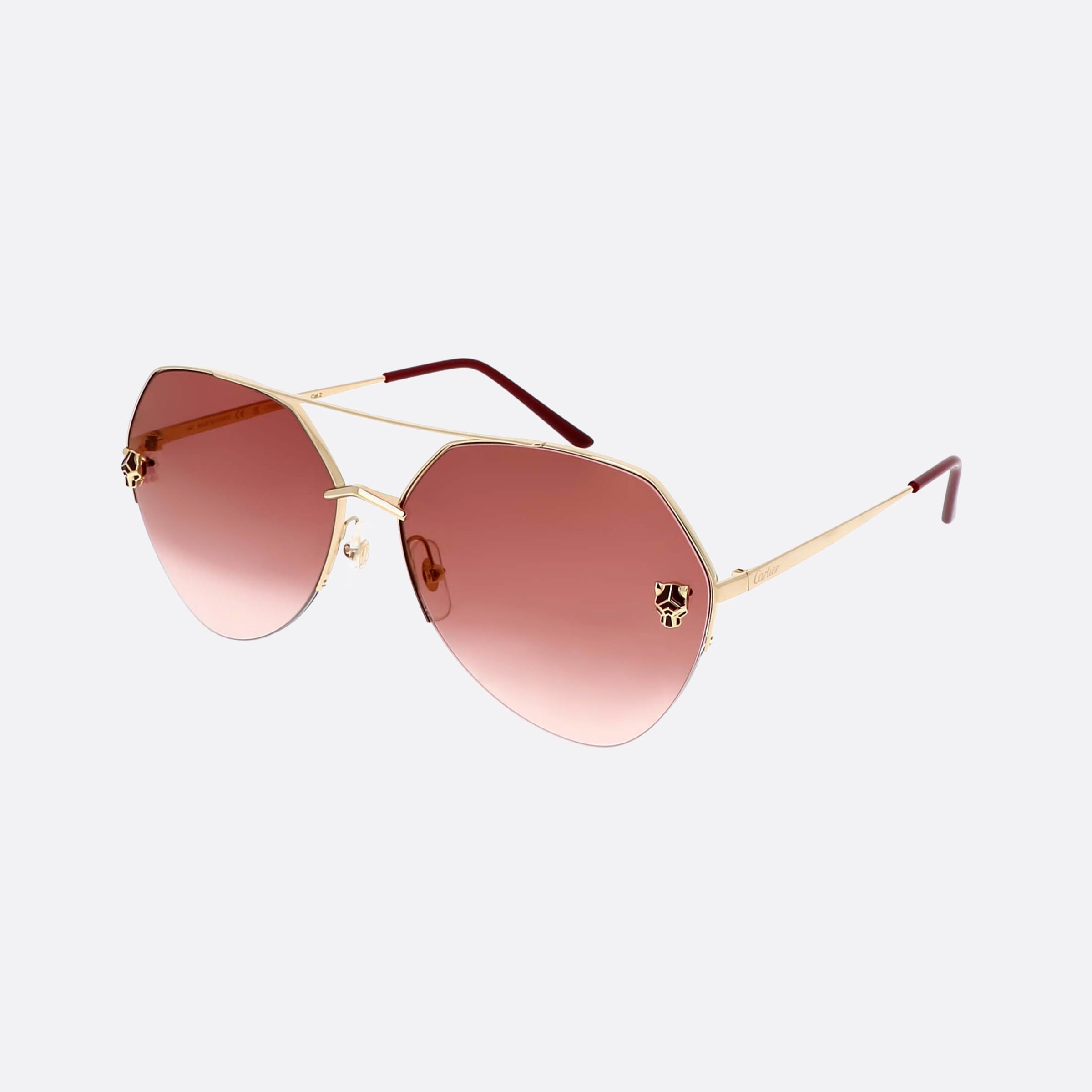 Cartier 64mm Core Range Nhj Gold Visor Women Sunglasses - Main View