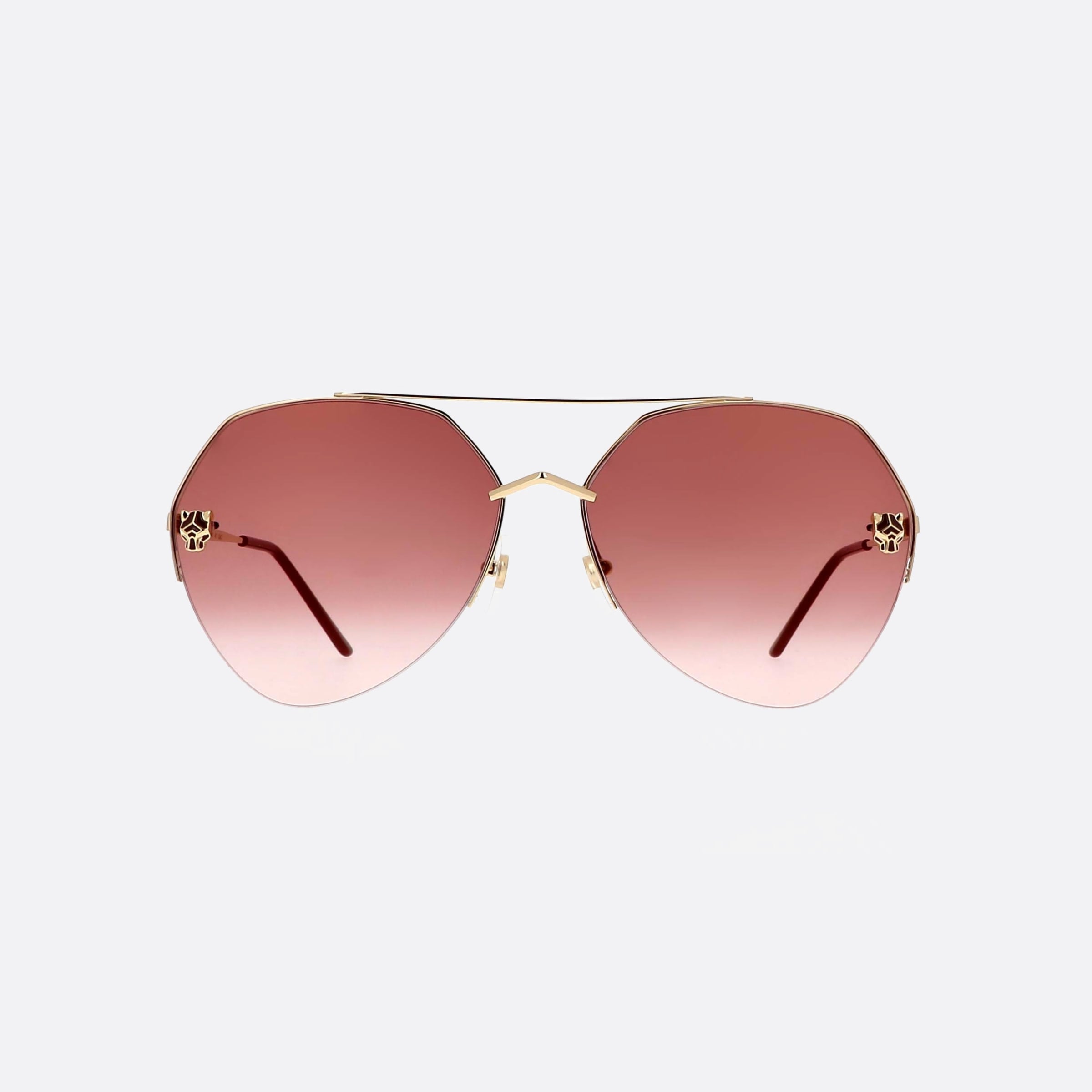 Cartier 64mm Core Range Nhj Gold Visor Women Sunglasses - Side View