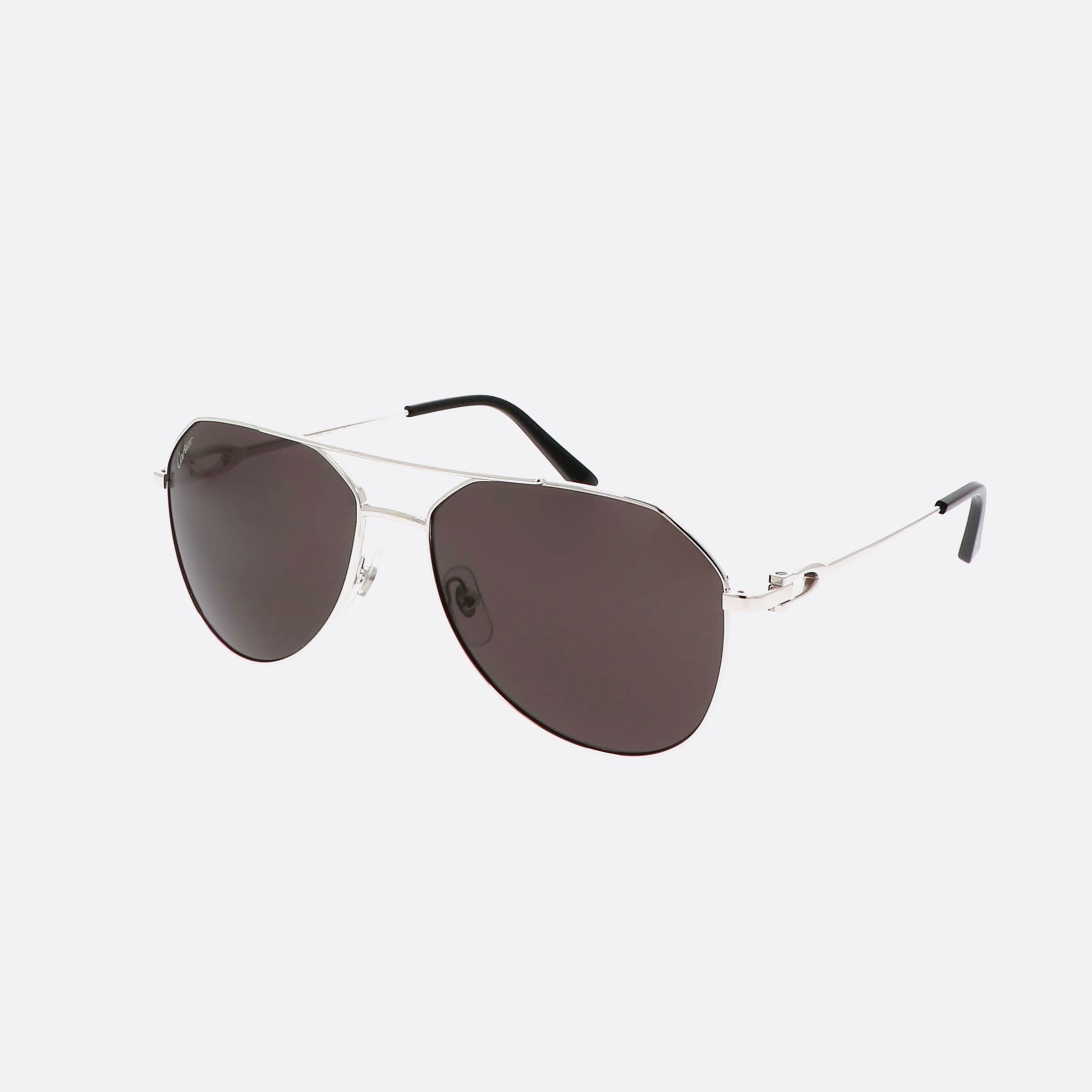 Cartier 59mm Core Range Silver Pilot Men Sunglasses - Main View