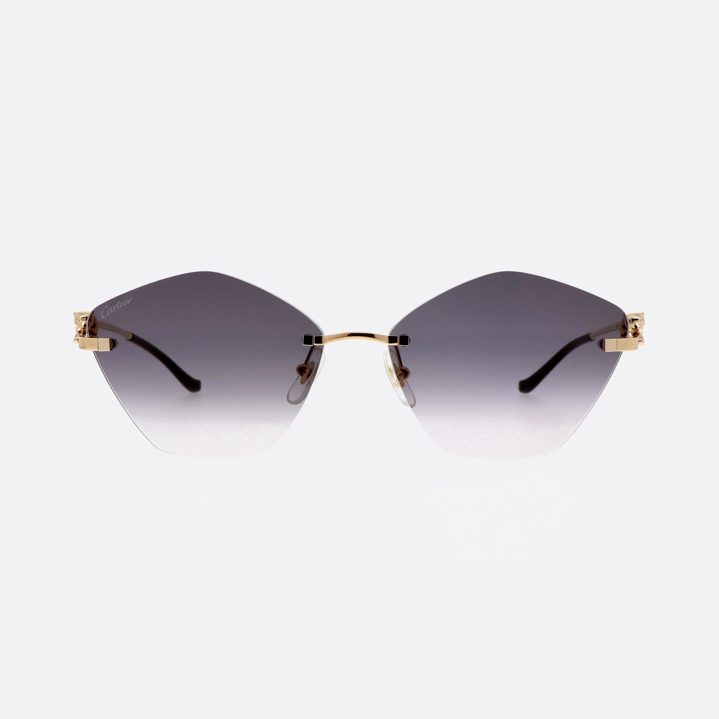 Cartier 61mm Core Range Gold Geometric Women Sunglasses - Side View