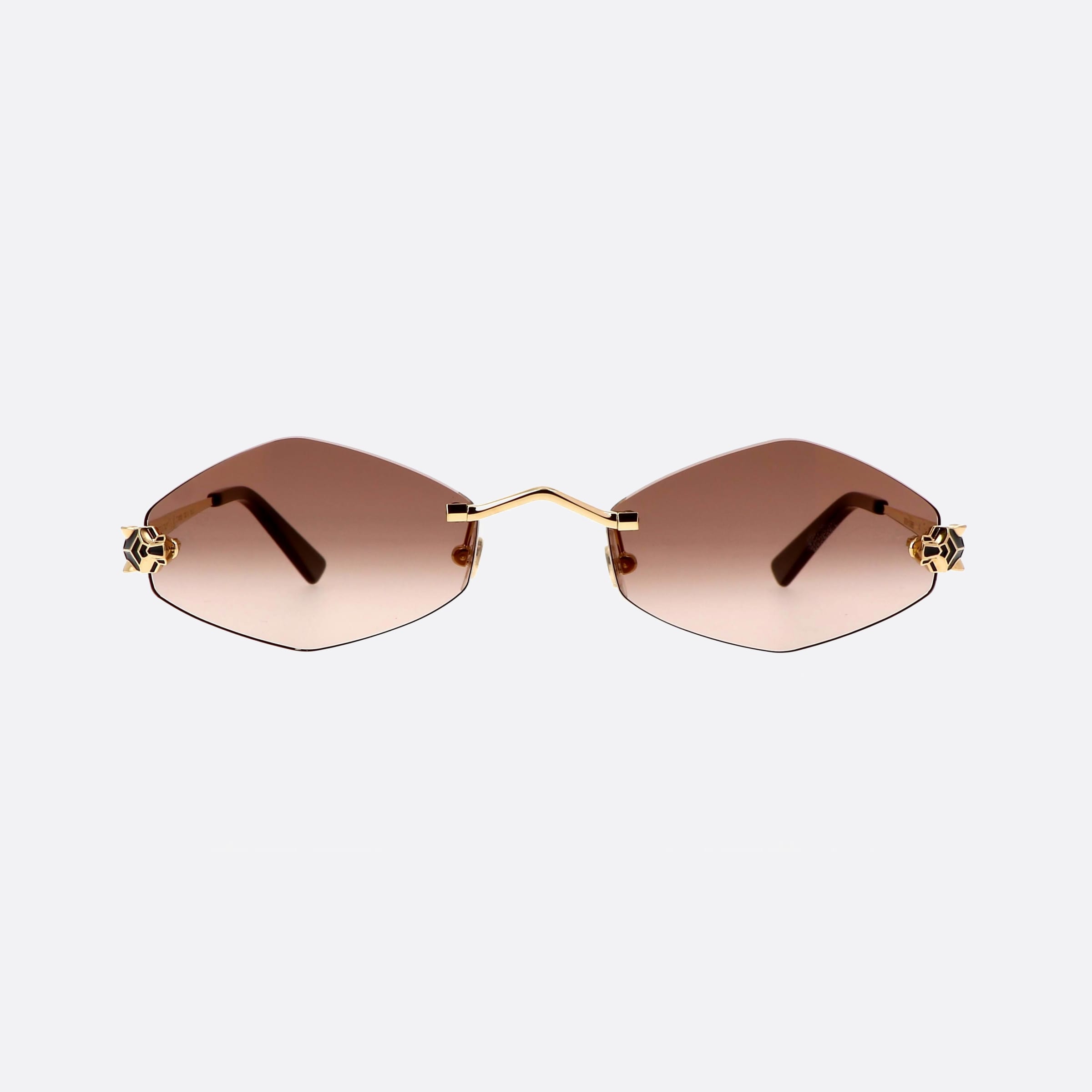 Cartier 55mm Core Range Gold Geometric Polarized Women Sunglasses - Side View