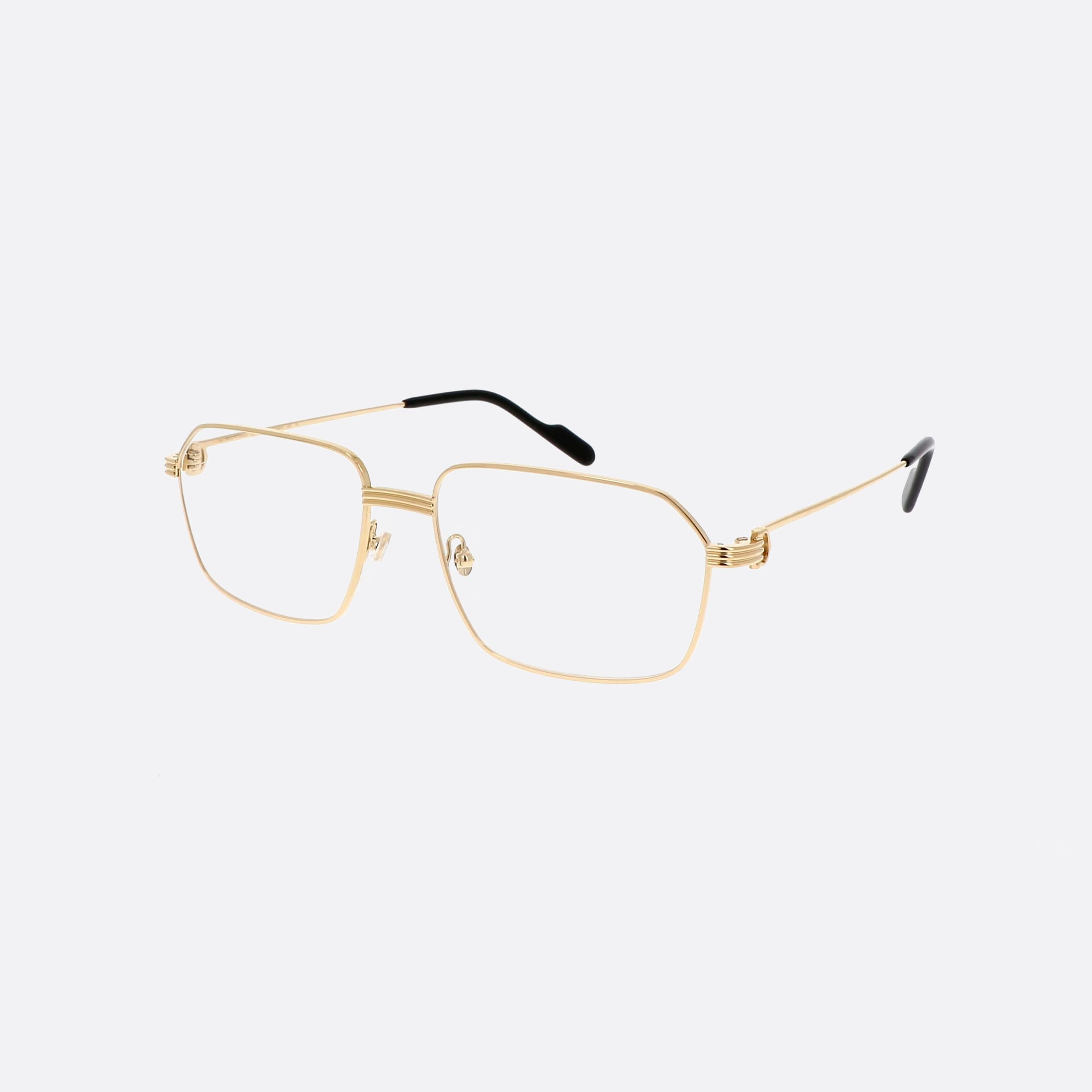 Cartier 58mm Core Range Gold Rectangle Men Eyeglasses - Main View