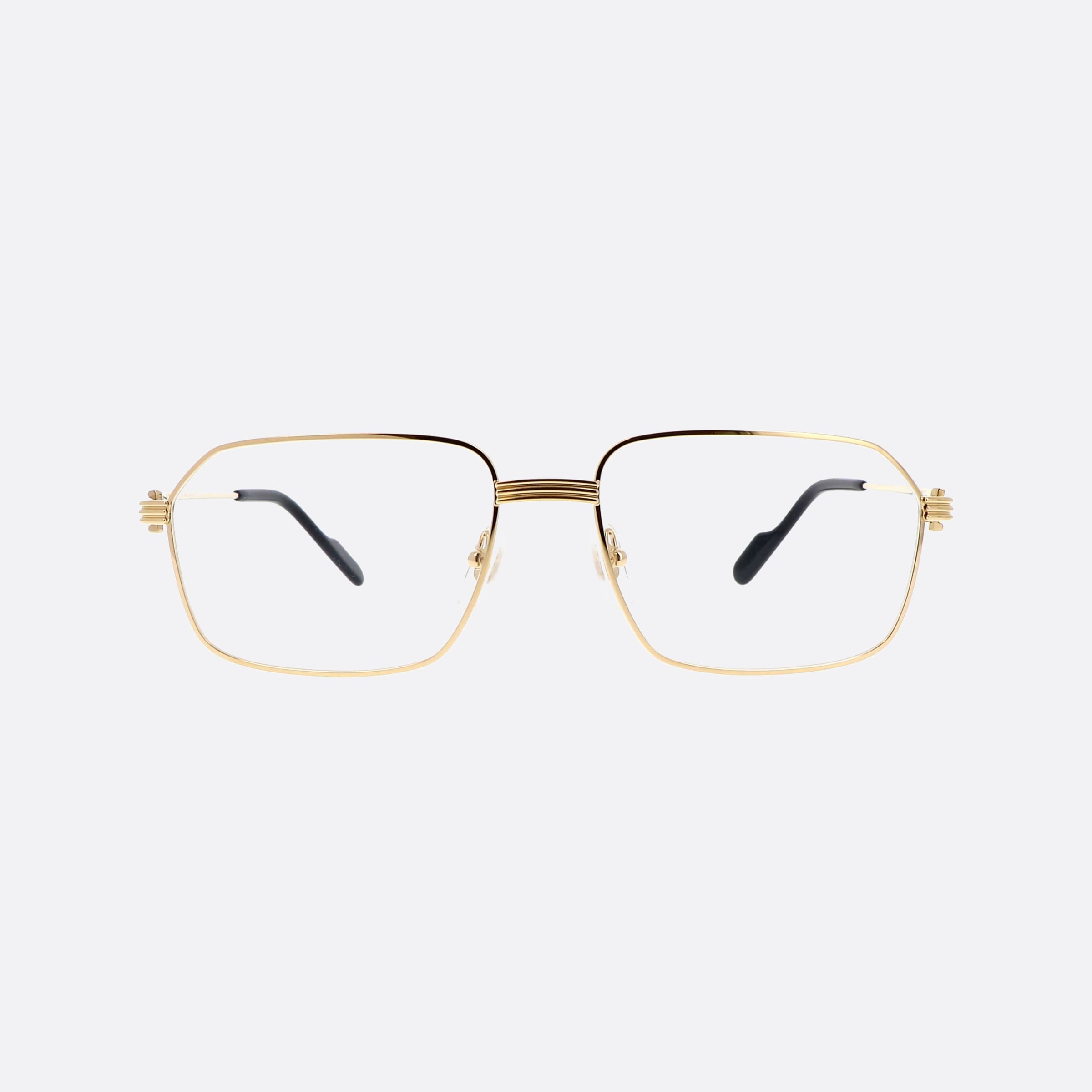 Cartier 58mm Core Range Gold Rectangle Men Eyeglasses - Side View