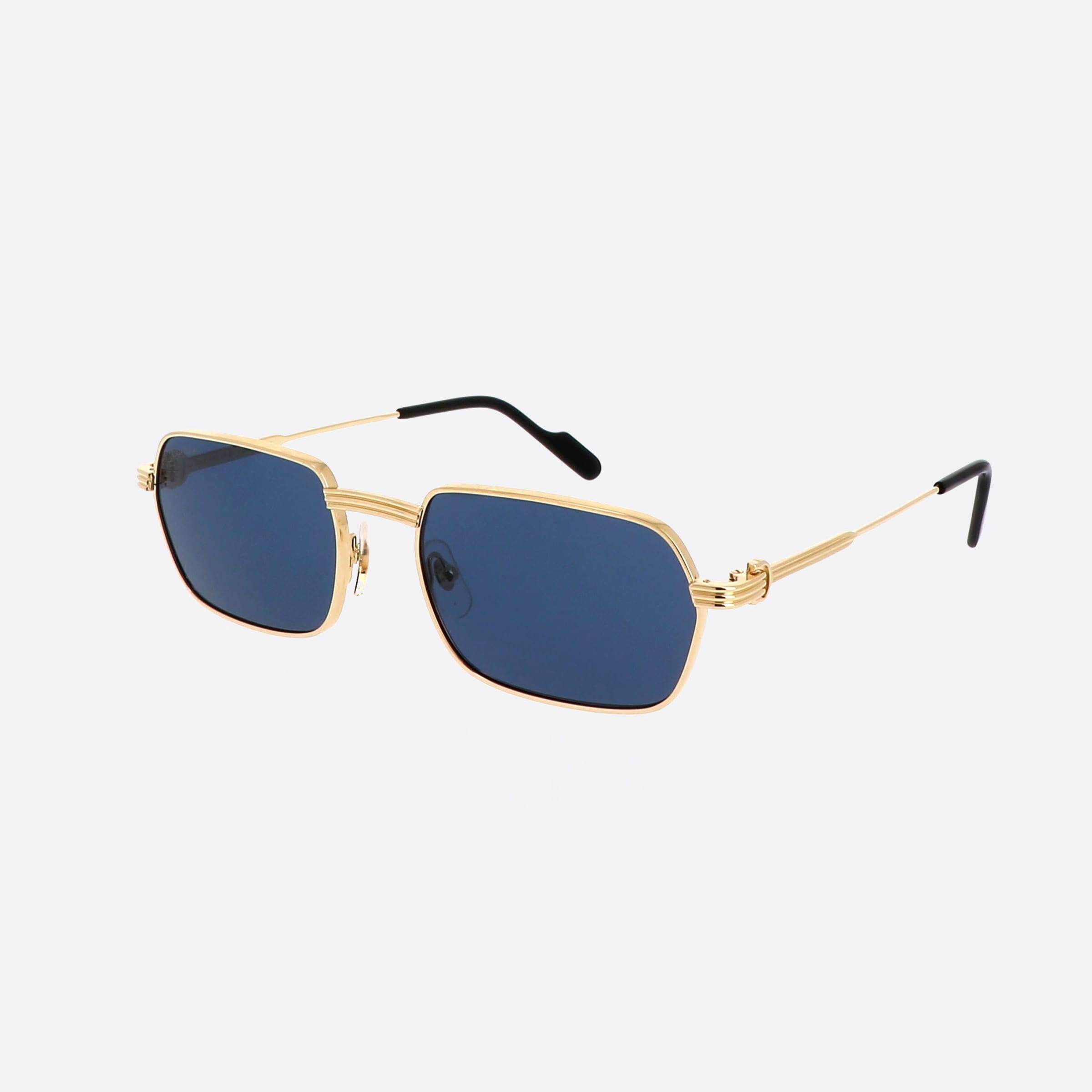 Cartier 56mm Core Range Gbl Gold Rectangle Men Sunglasses - Main View