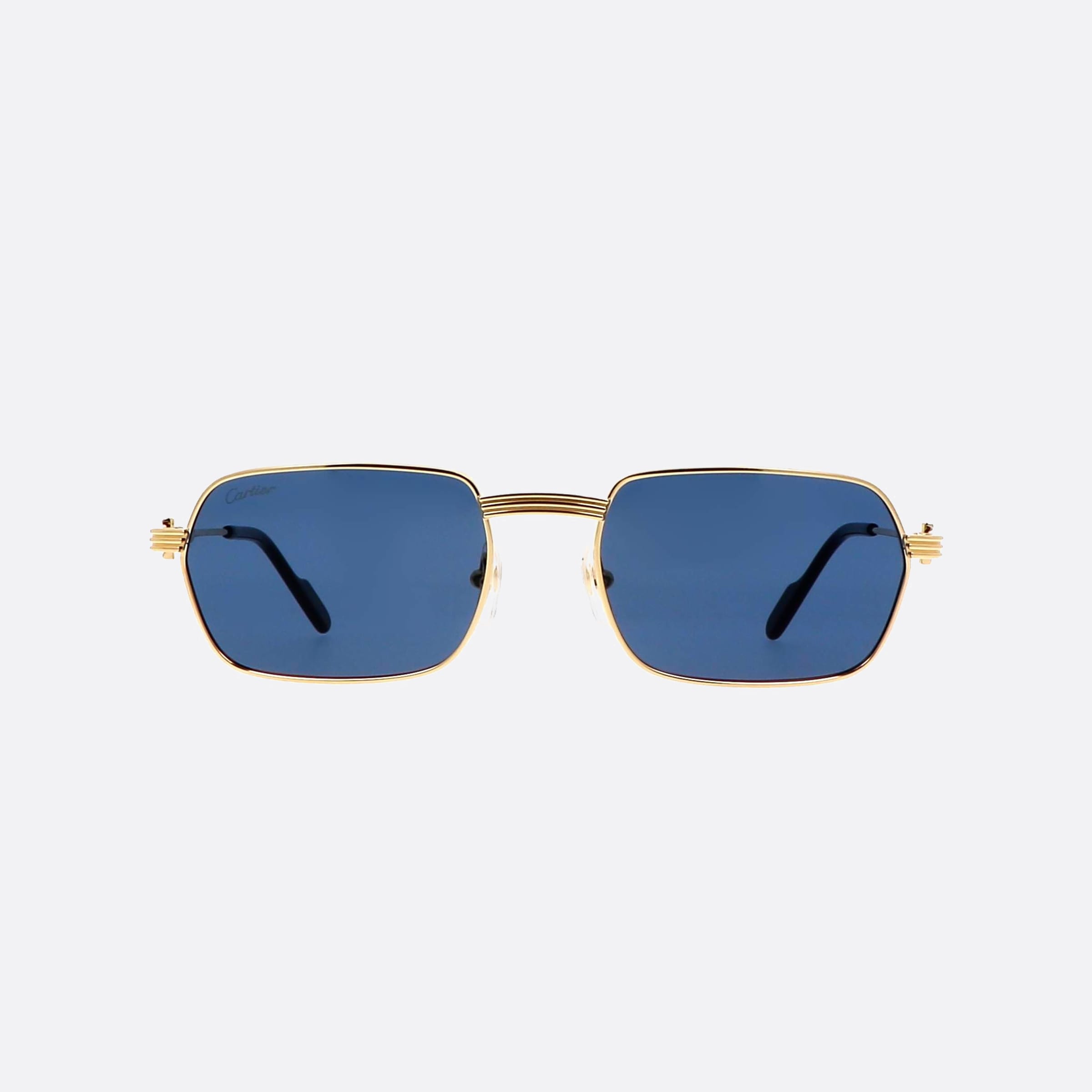 Cartier 56mm Core Range Gbl Gold Rectangle Men Sunglasses - Side View