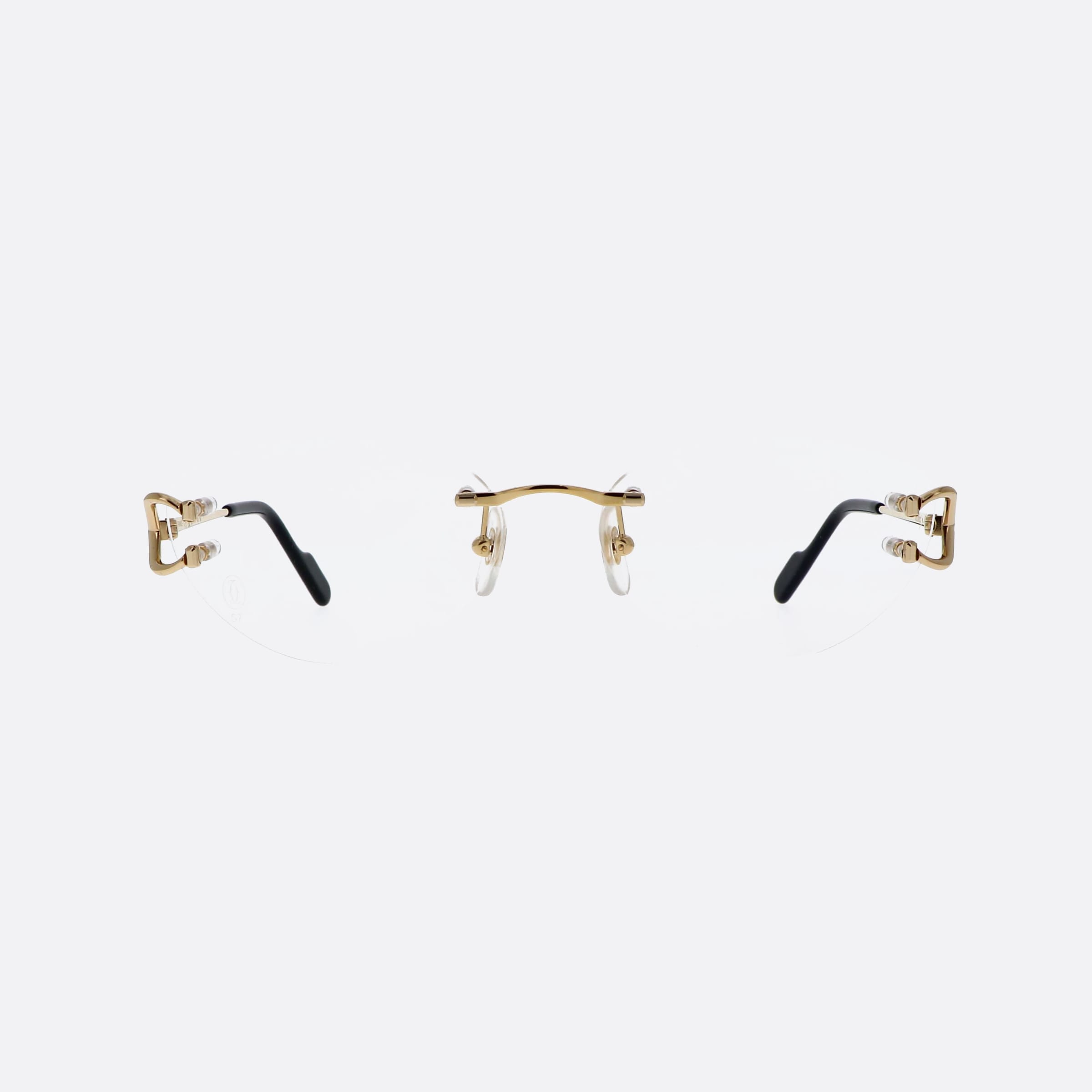 Cartier 57mm Core Range Gold Cat Eye Women Eyeglasses - Side View