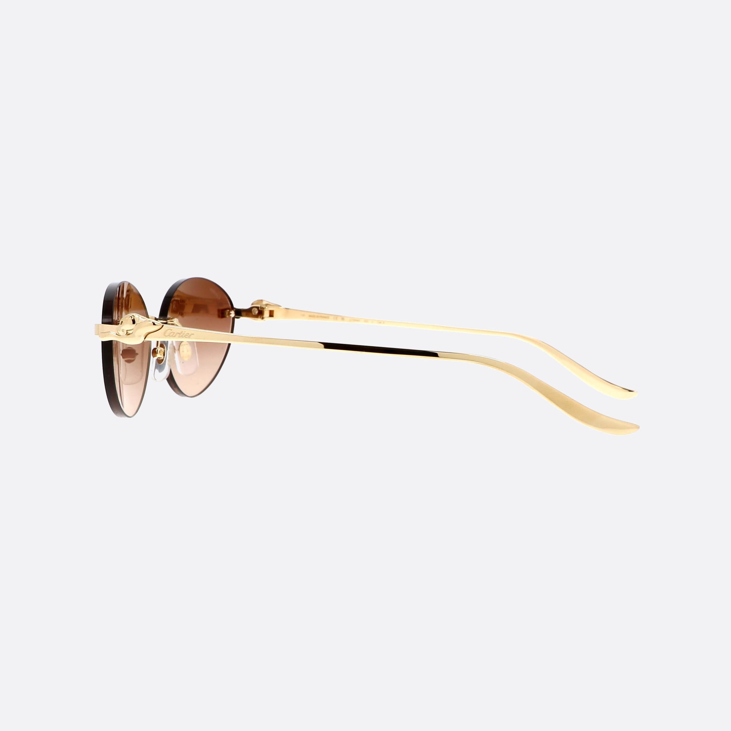 Cartier 58mm Core Range Gdbr Gold Round Women Sunglasses - Detail View