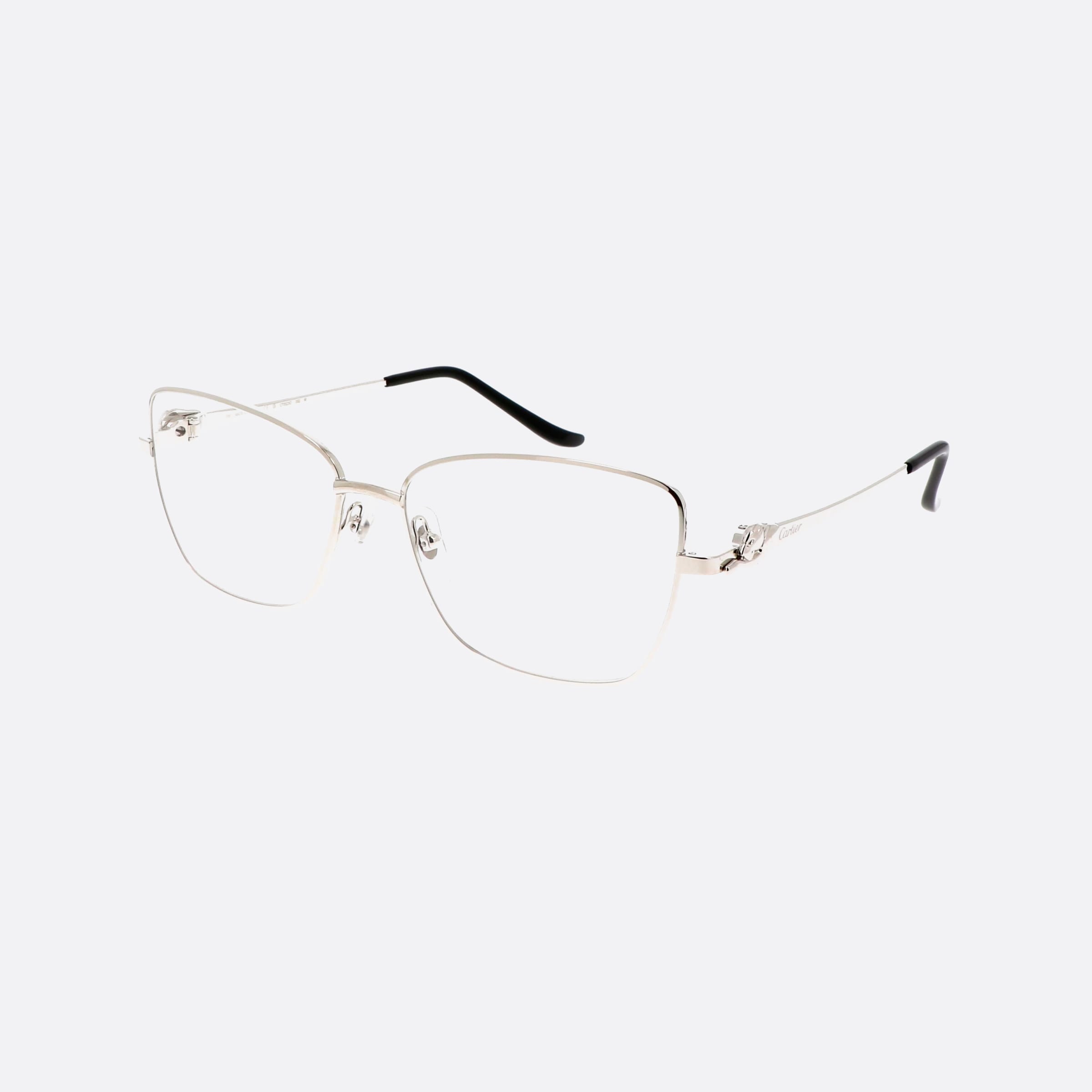 Cartier 55mm Core Range Silver Cat Eyes Women Eyeglasses - Main View