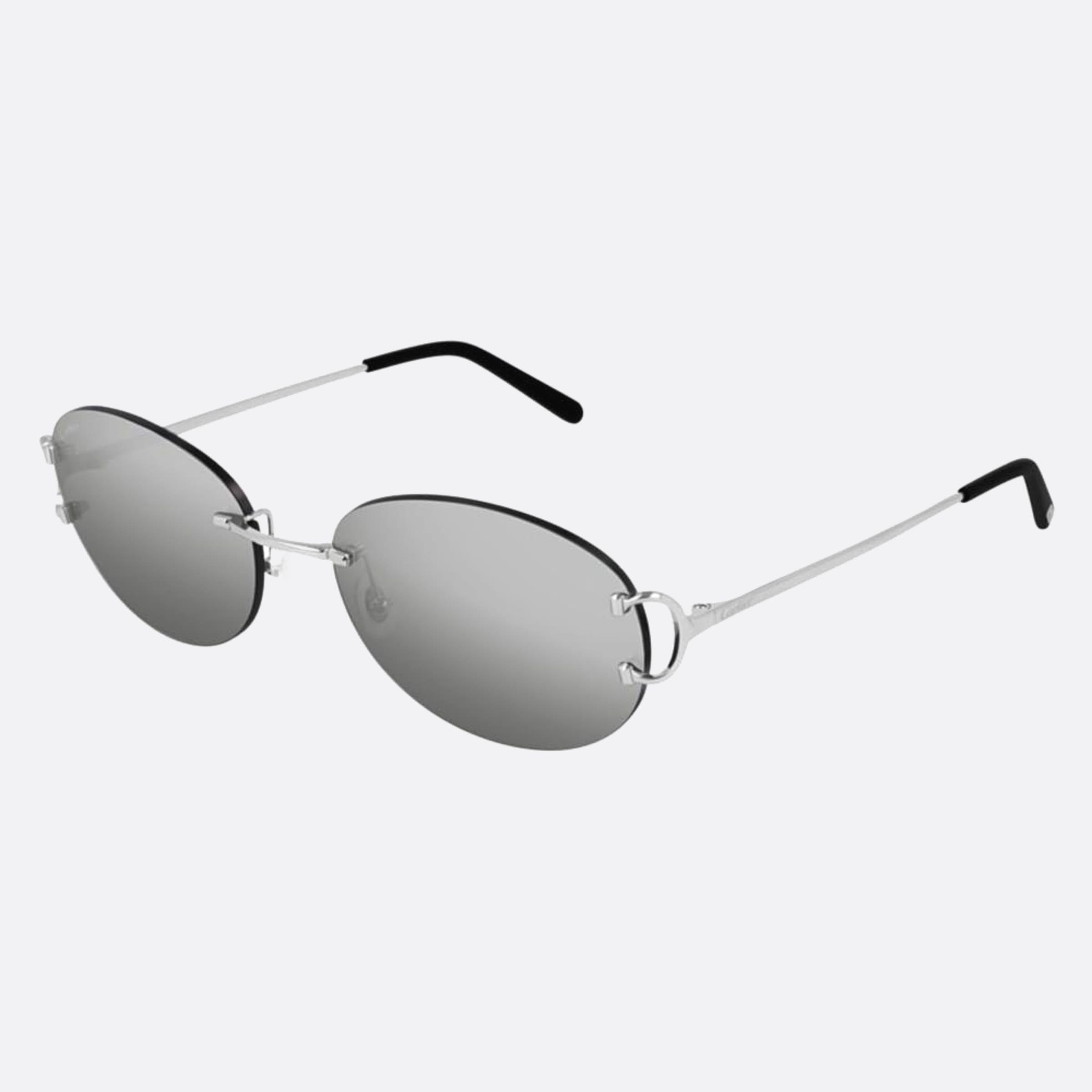 Cartier 58mm Ct0029rs Silver Geometric Women Sunglasses - Side View