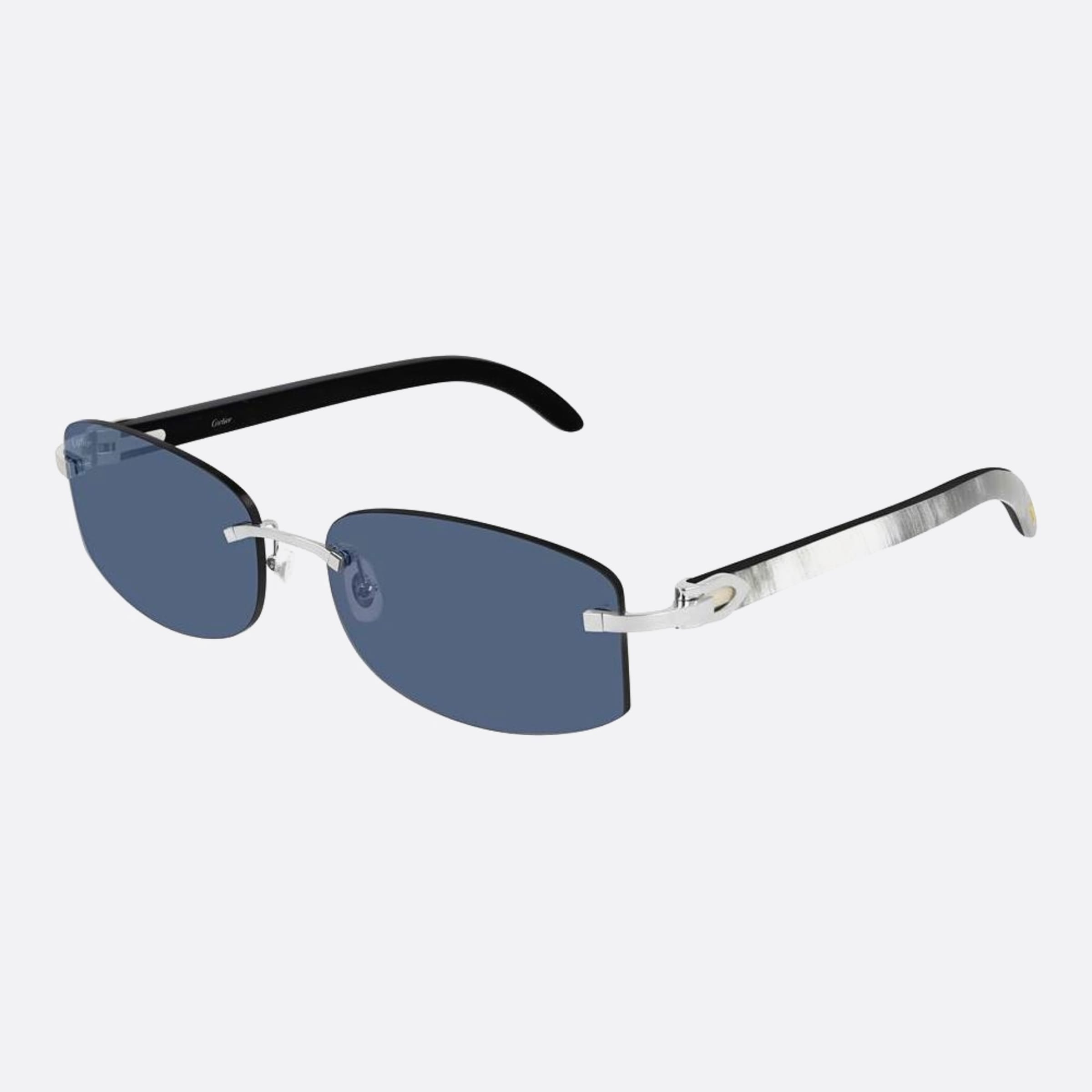 Cartier 60mm Ct0031rs Silver Squared Women Sunglasses - Side View