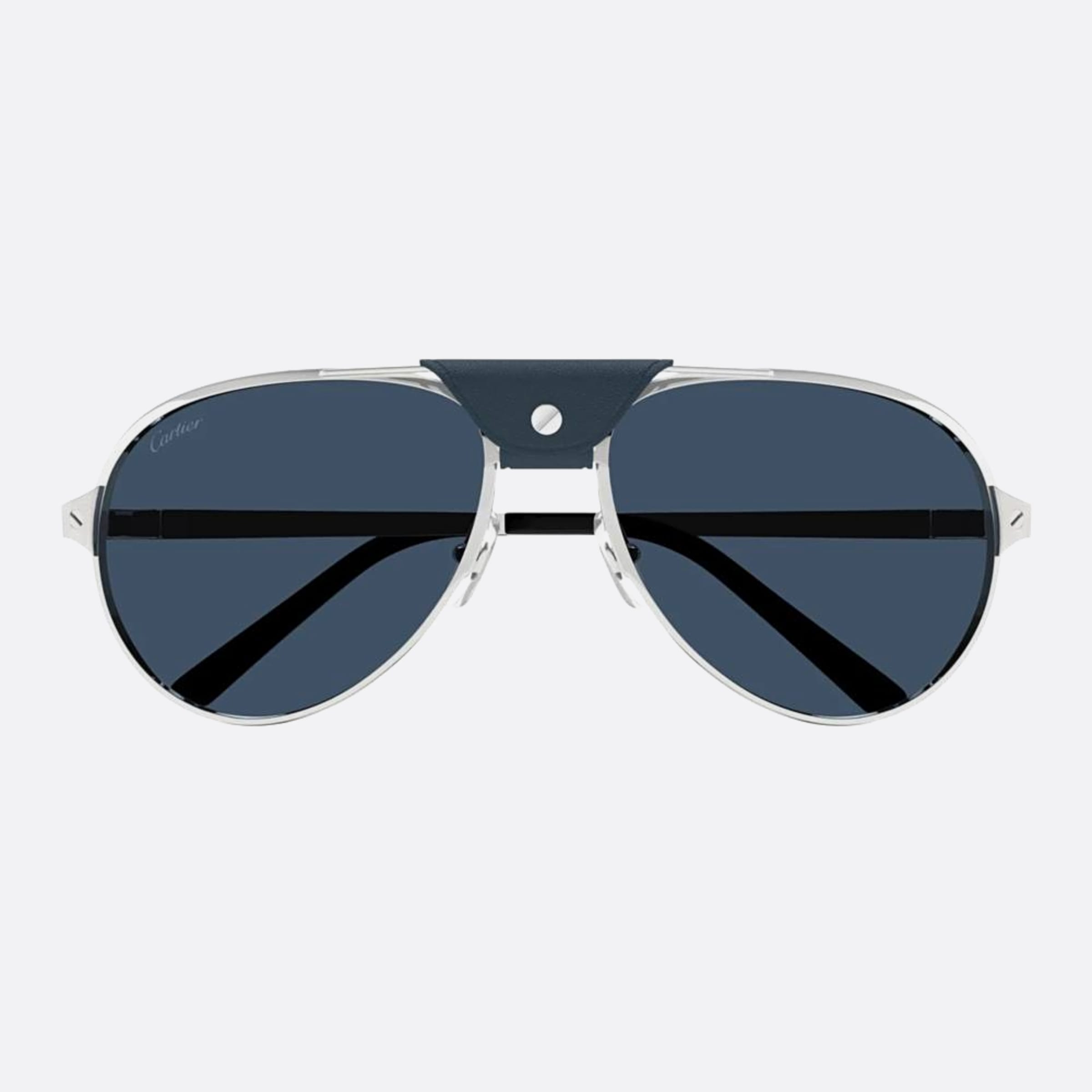 Cartier 61mm Silver Pilot Polarized Men Sunglasses - Main View