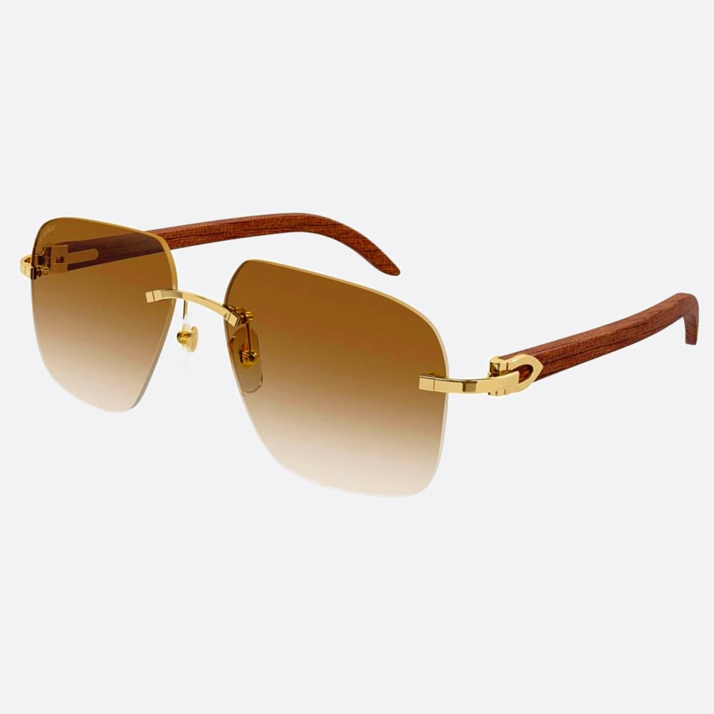 Cartier 58mm Ct0041rs Bgt Gold Pilot Men Sunglasses - Side View