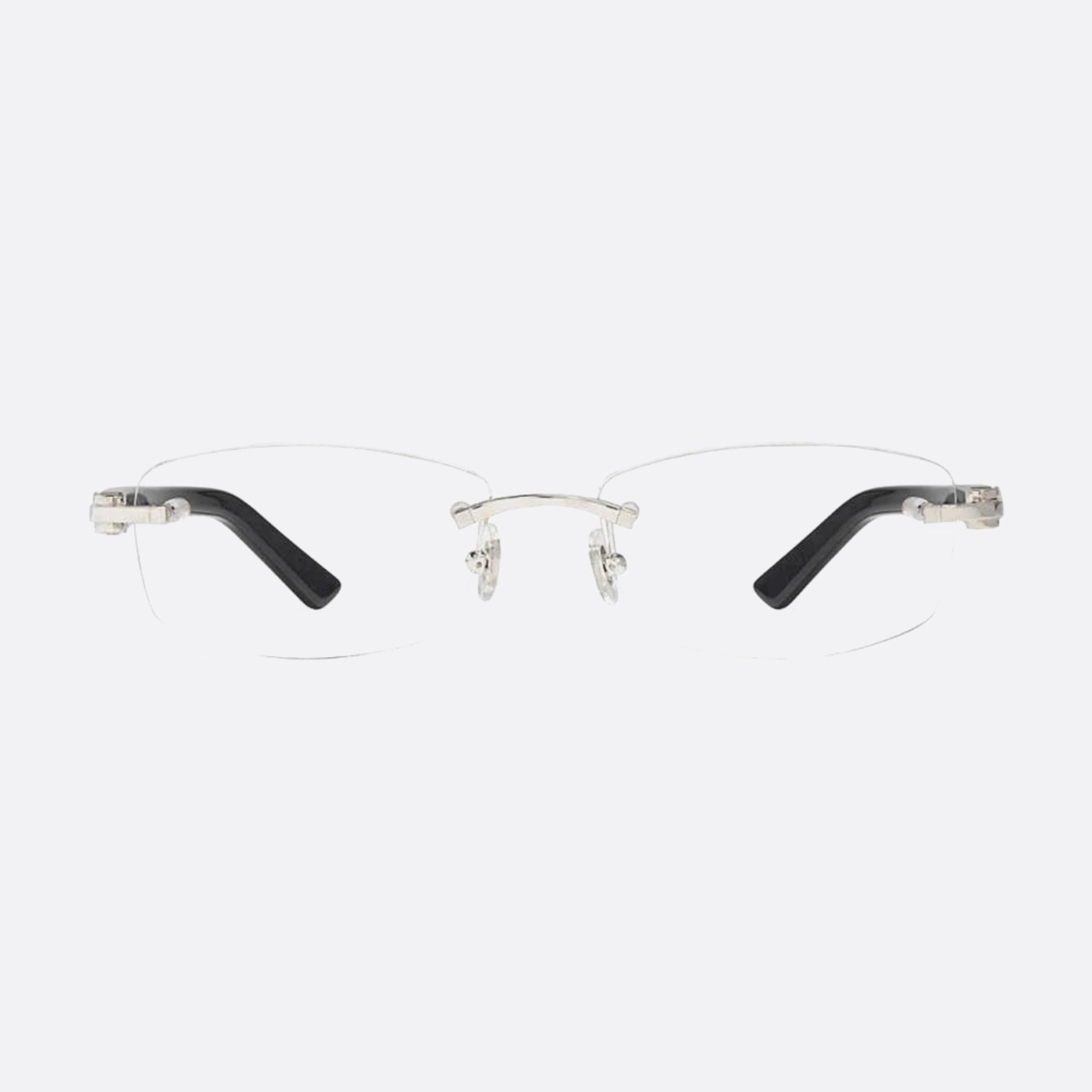 Cartier 53mm Silver Geometric Unisex Eyeglasses - Main View