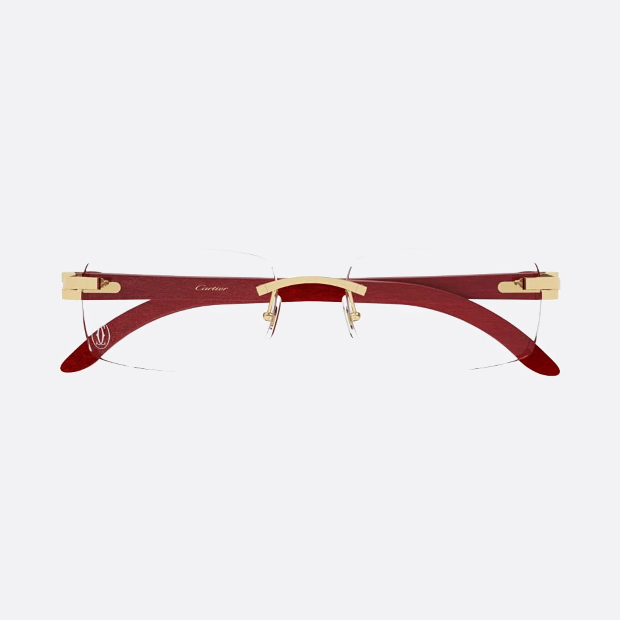Cartier 53mm Red Geometric Unisex Eyeglasses - Main View