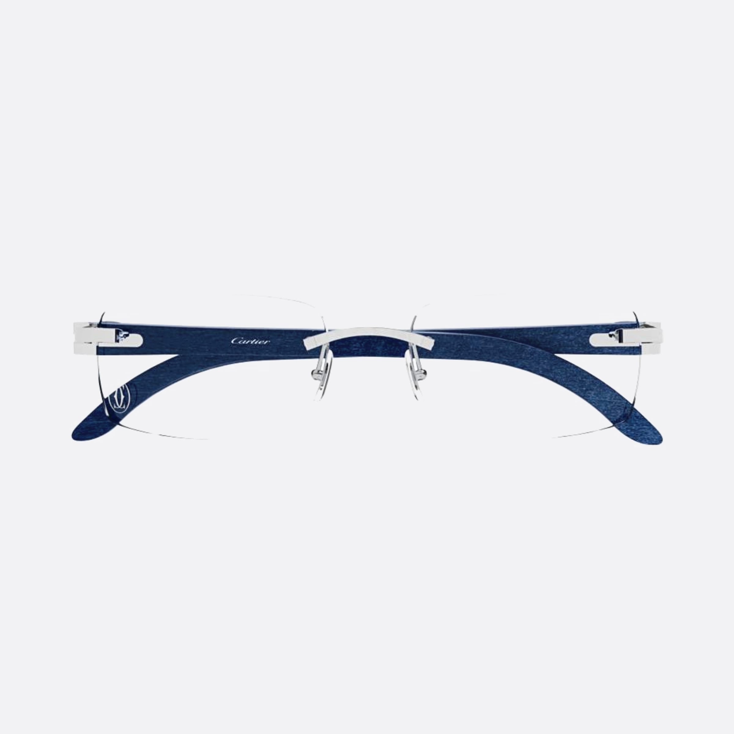Cartier 53mm Blue Geometric Unisex Eyeglasses - Main View