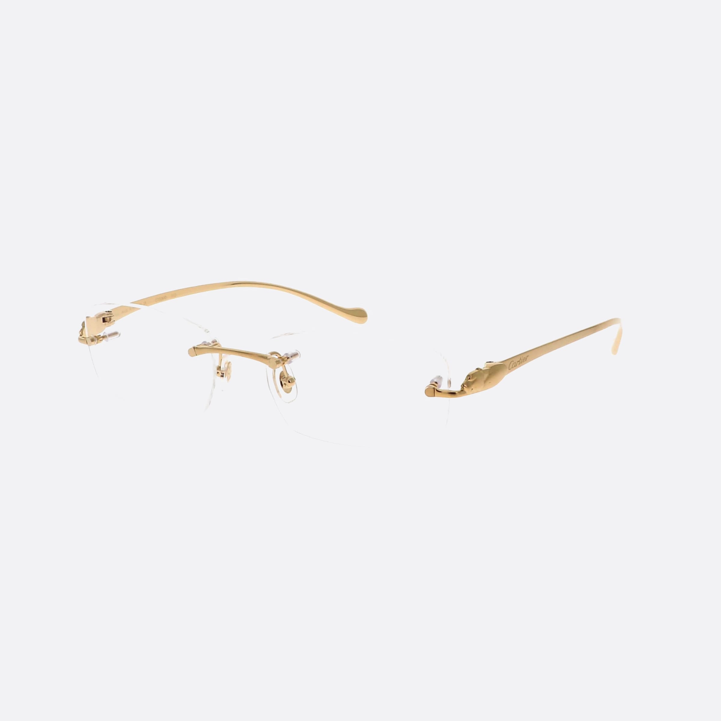 Cartier 53mm Gold Rectangle Men Eyeglasses - Main View