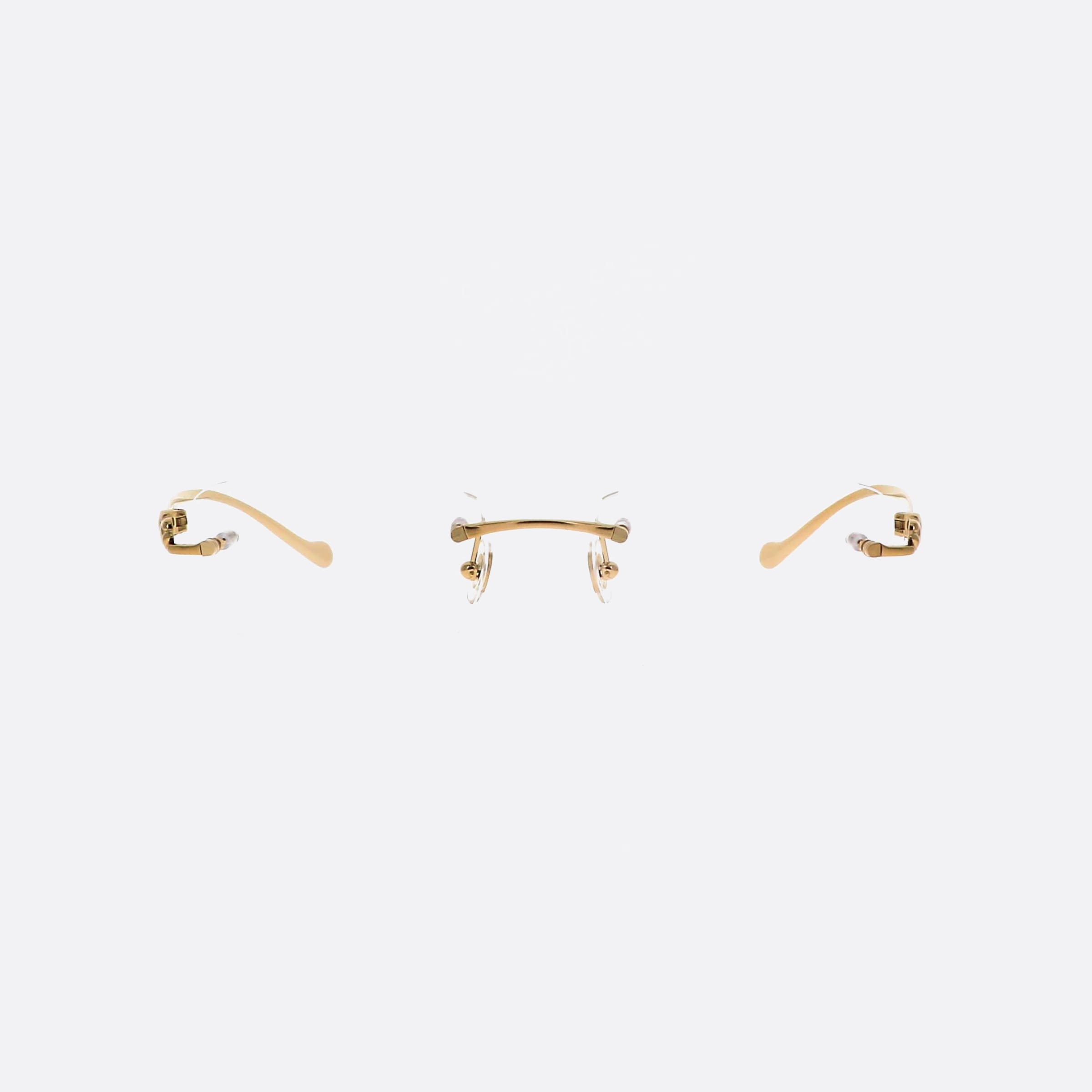 Cartier 53mm Gold Rectangle Men Eyeglasses - Side View