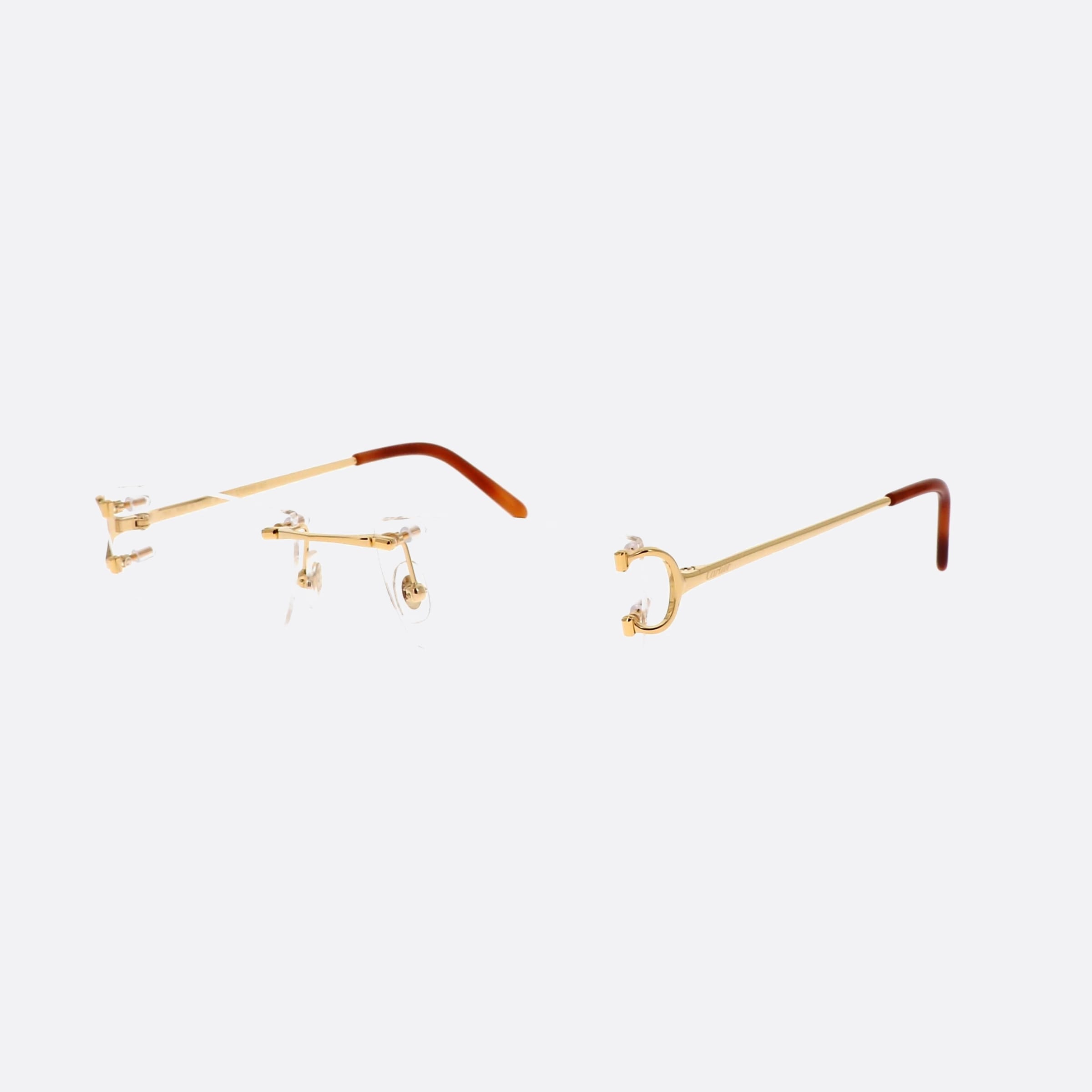 Cartier 53mm Gold Rectangle Men Eyeglasses - Main View