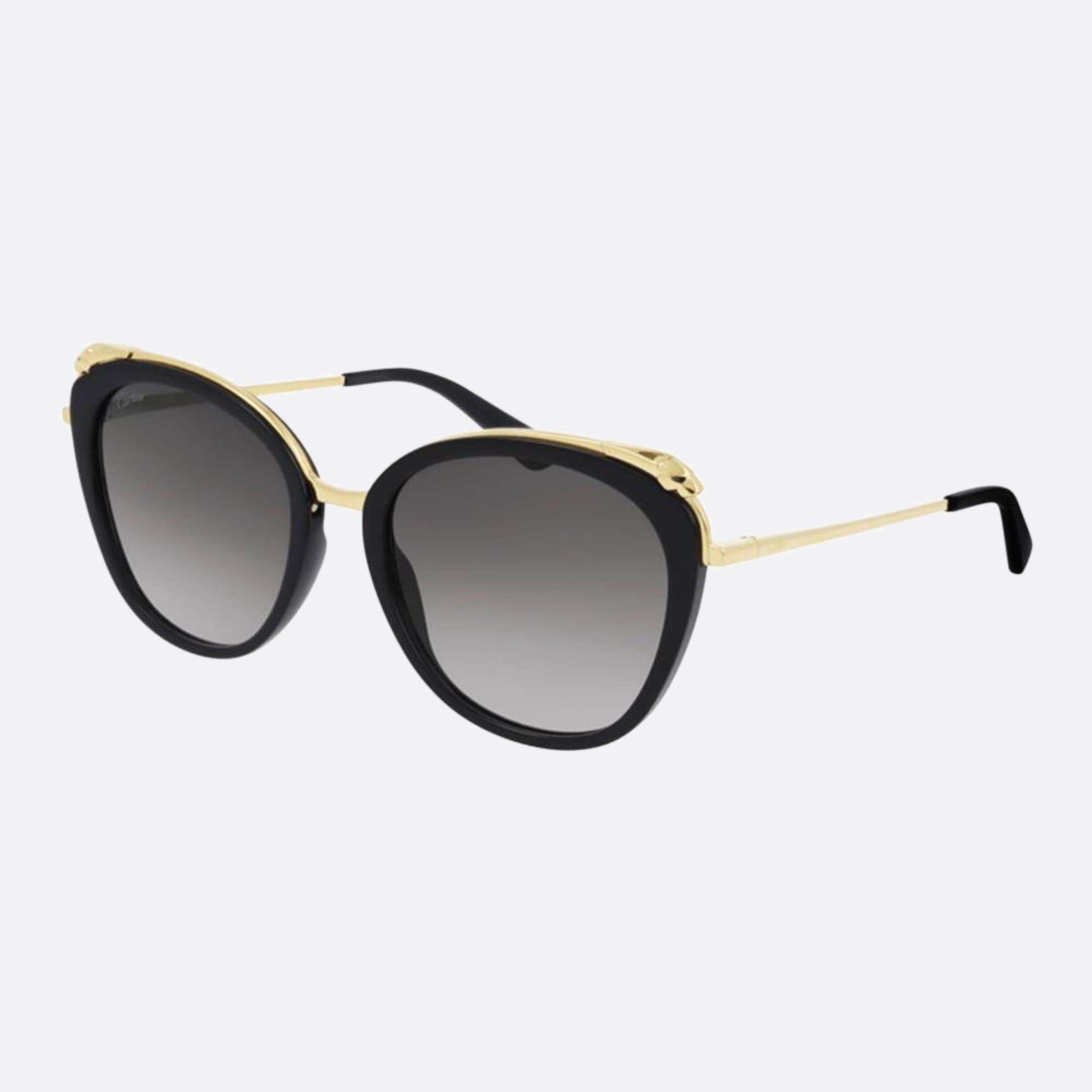 Cartier 55mm Black Cat Eye Women Sunglasses - Side View