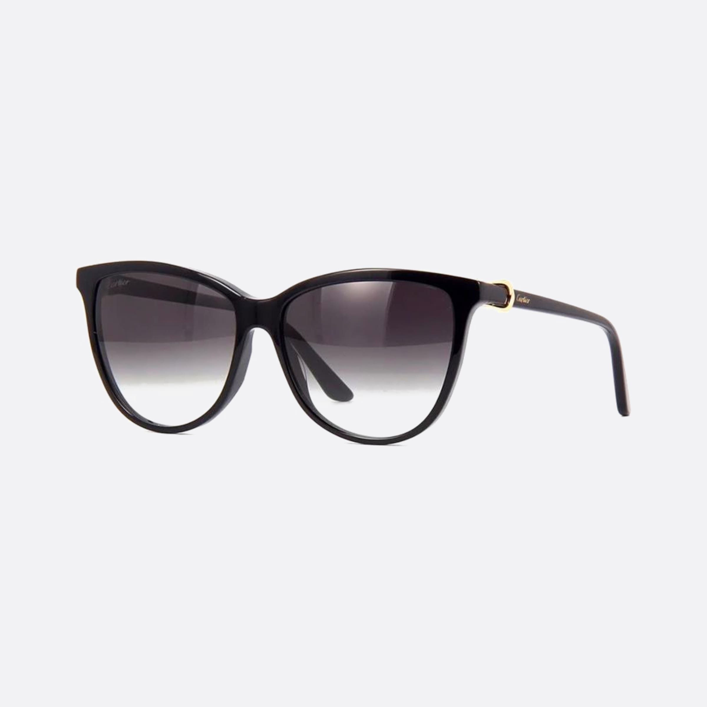 Cartier 56mm Black Squared Women Sunglasses - Side View