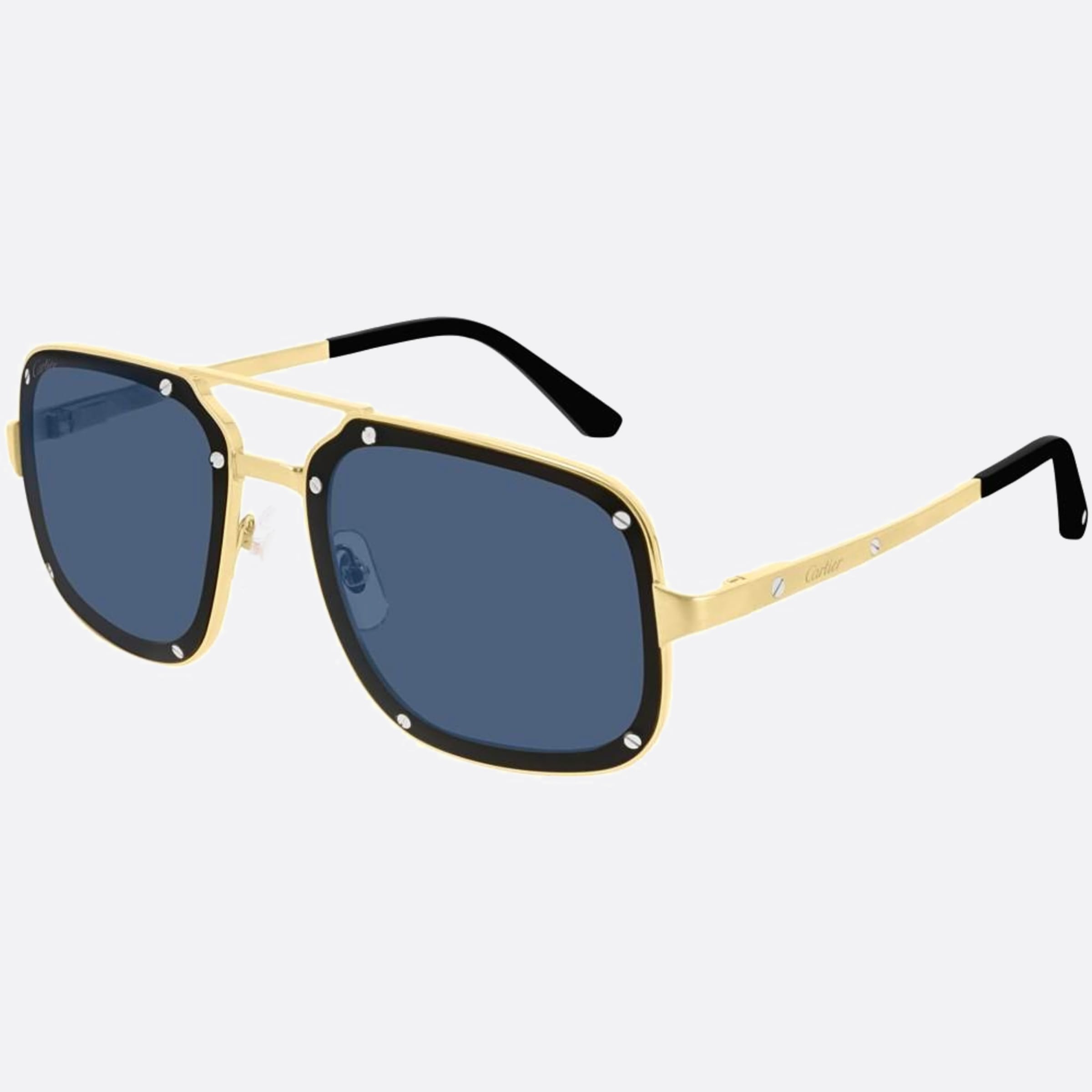 Cartier 58mm Gold Pilot Men Sunglasses - Side View