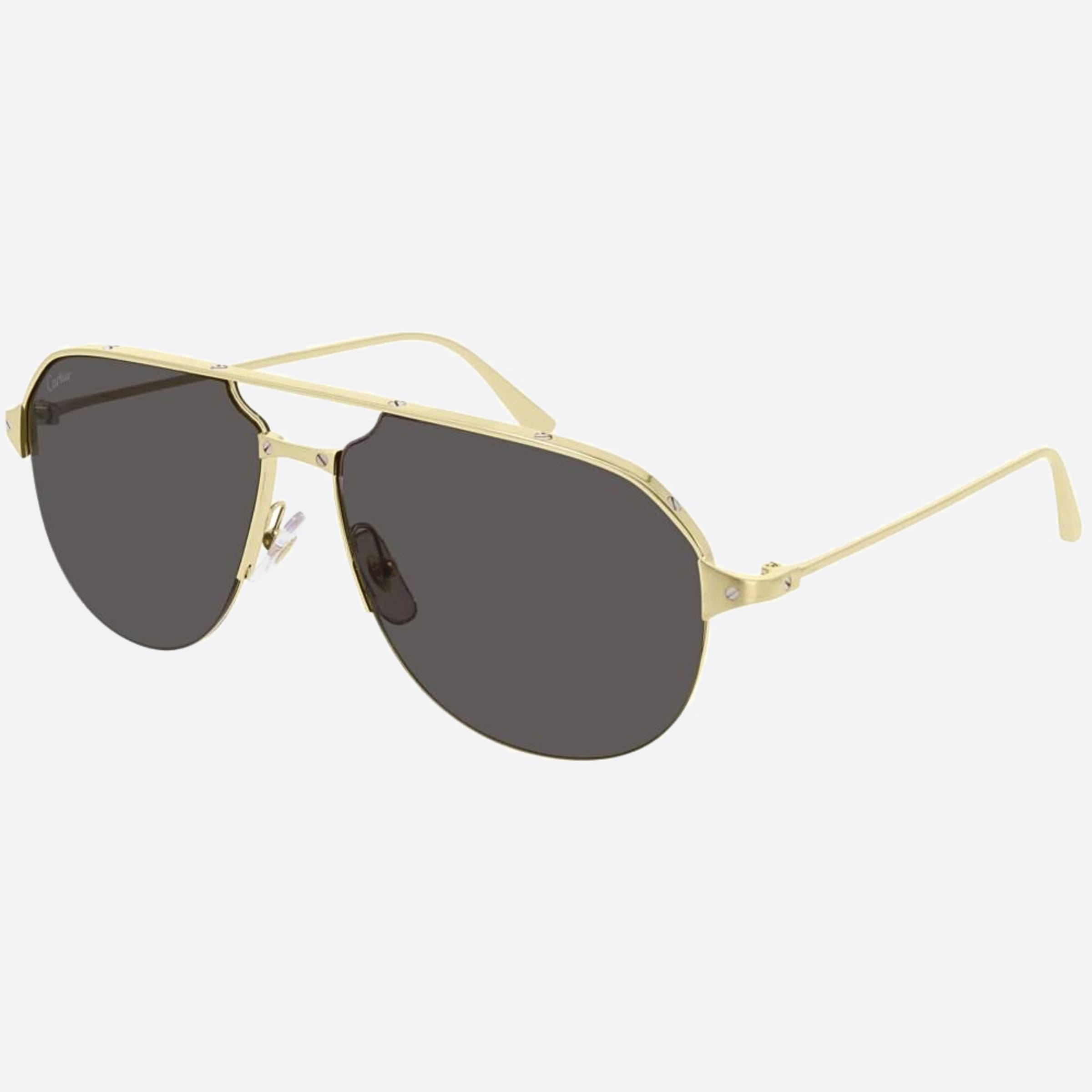 Cartier 60mm Gold Pilot Men Sunglasses - Side View