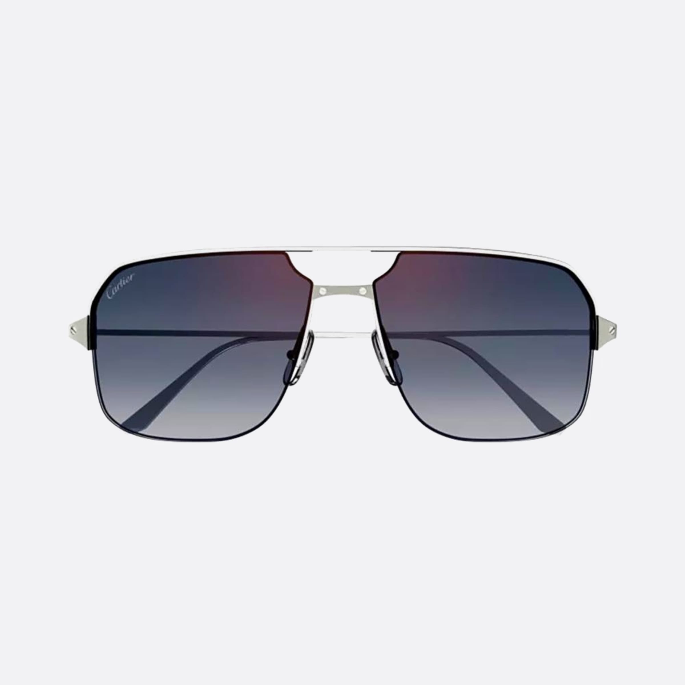 Cartier 59mm Silver Pilot Men Sunglasses - Main View