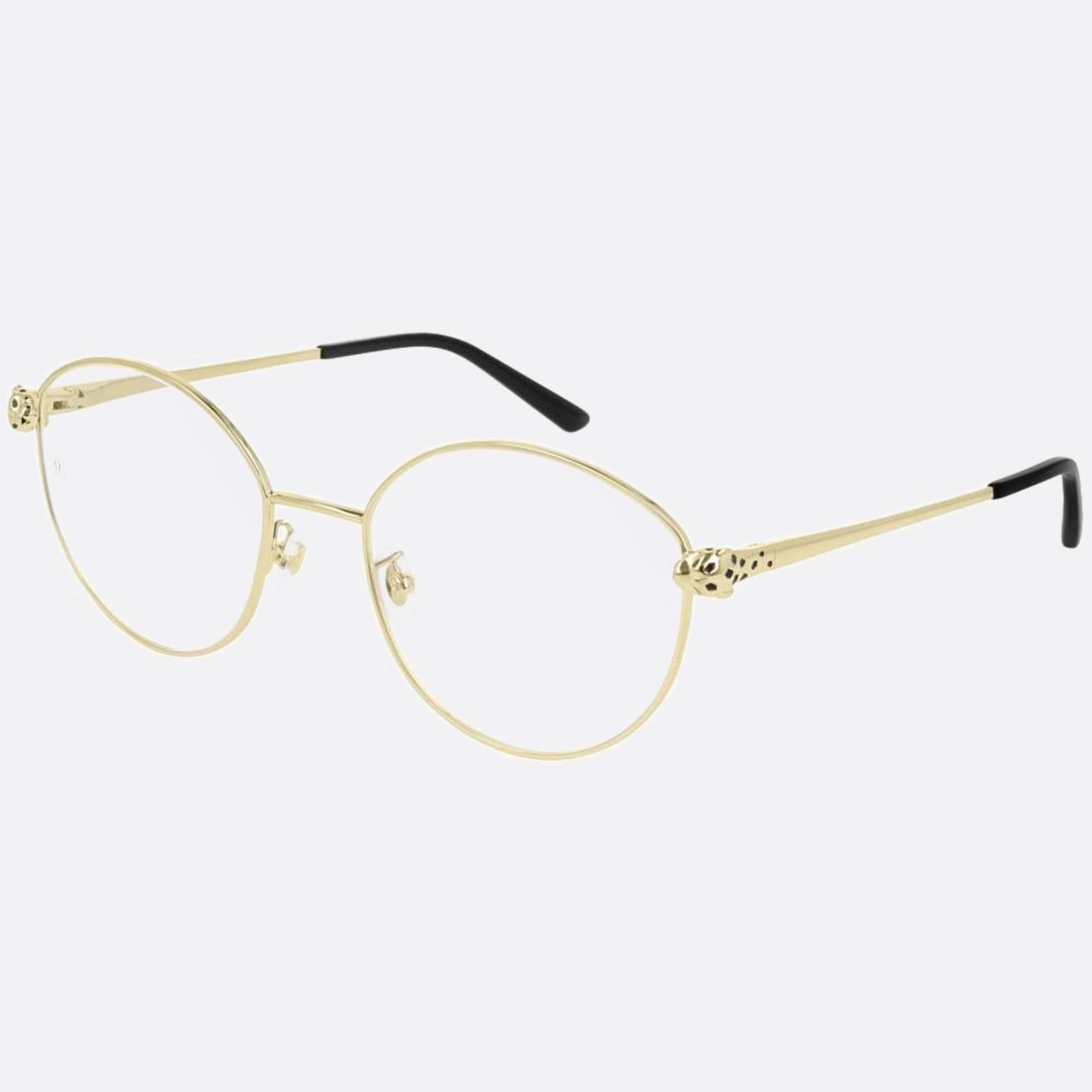 Cartier 54mm Gold Round Women Eyeglasses - Side View