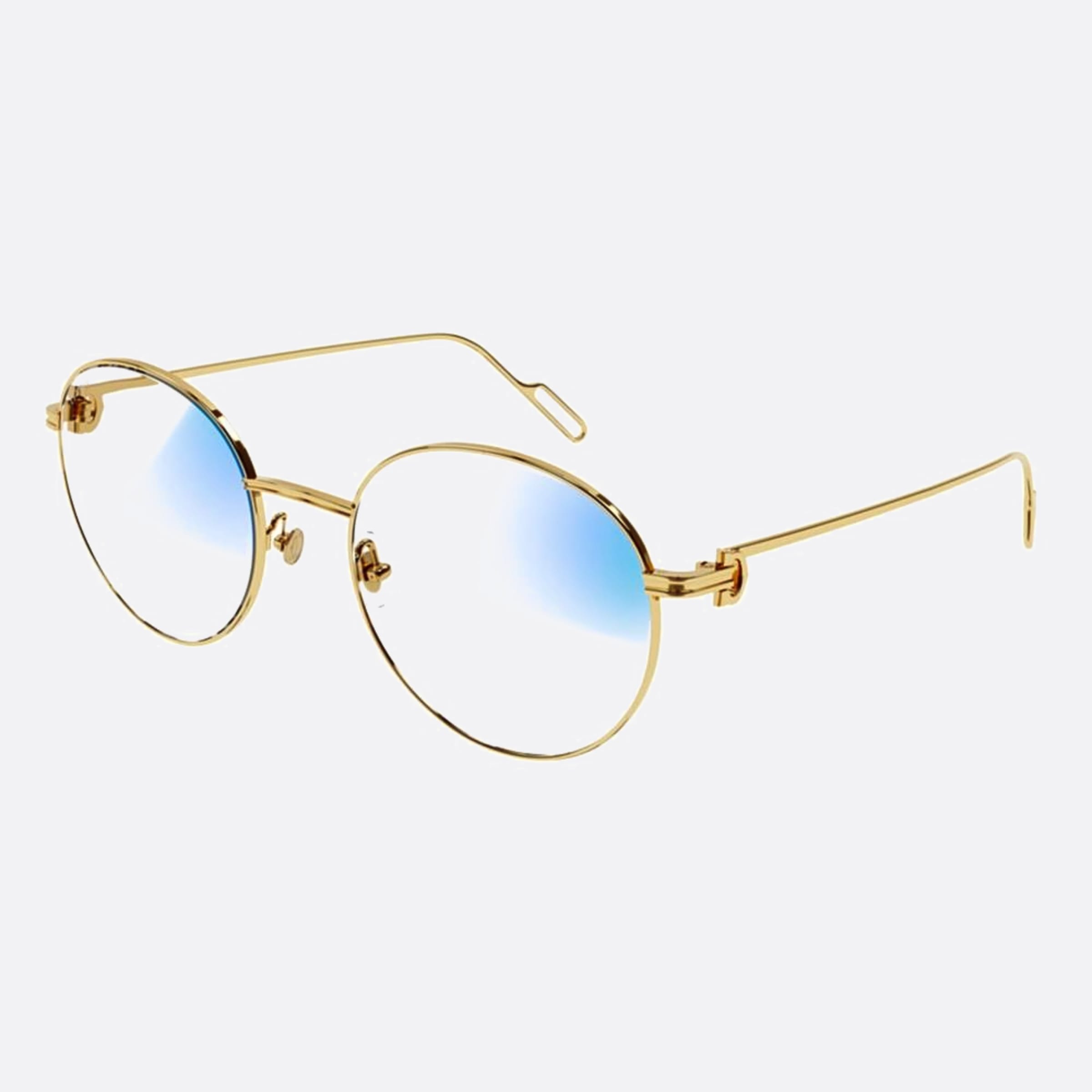 Cartier 53mm Gold Round Photochromic Women Sunglasses - Side View